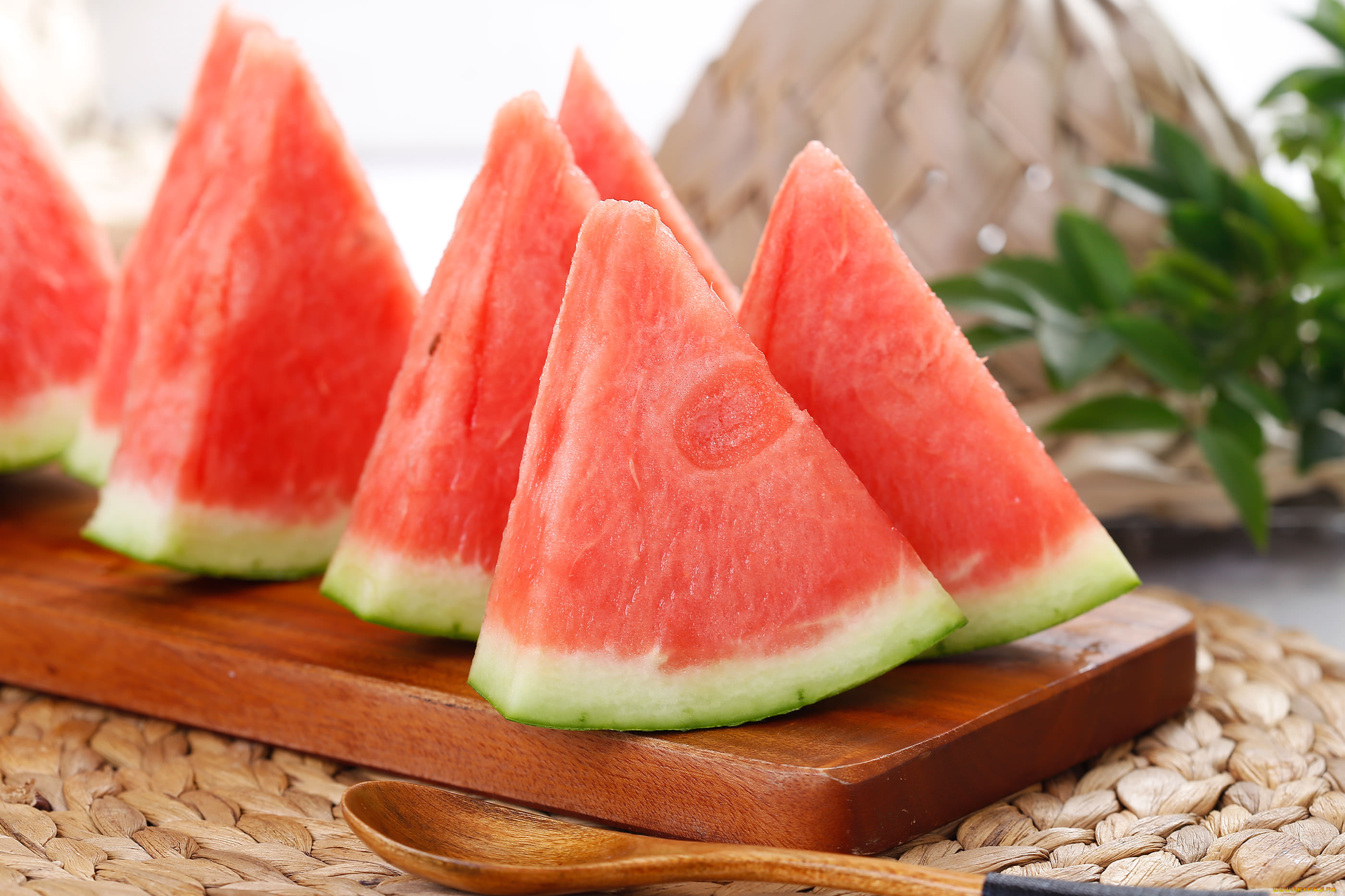 еда, арбуз, сочный, спелый, дольки