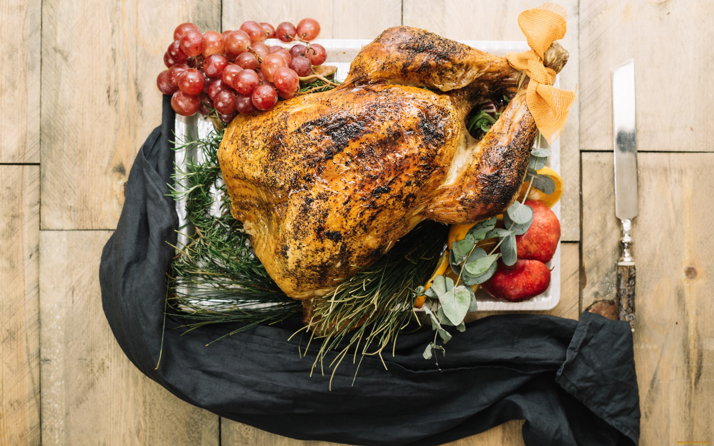 еда, мясные, блюда, виноград, курица, вкусно