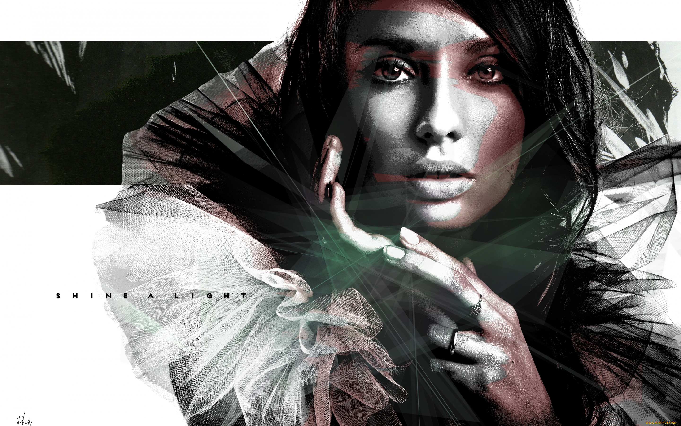 разное, компьютерный, дизайн, лицо, девушка, арт, портрет