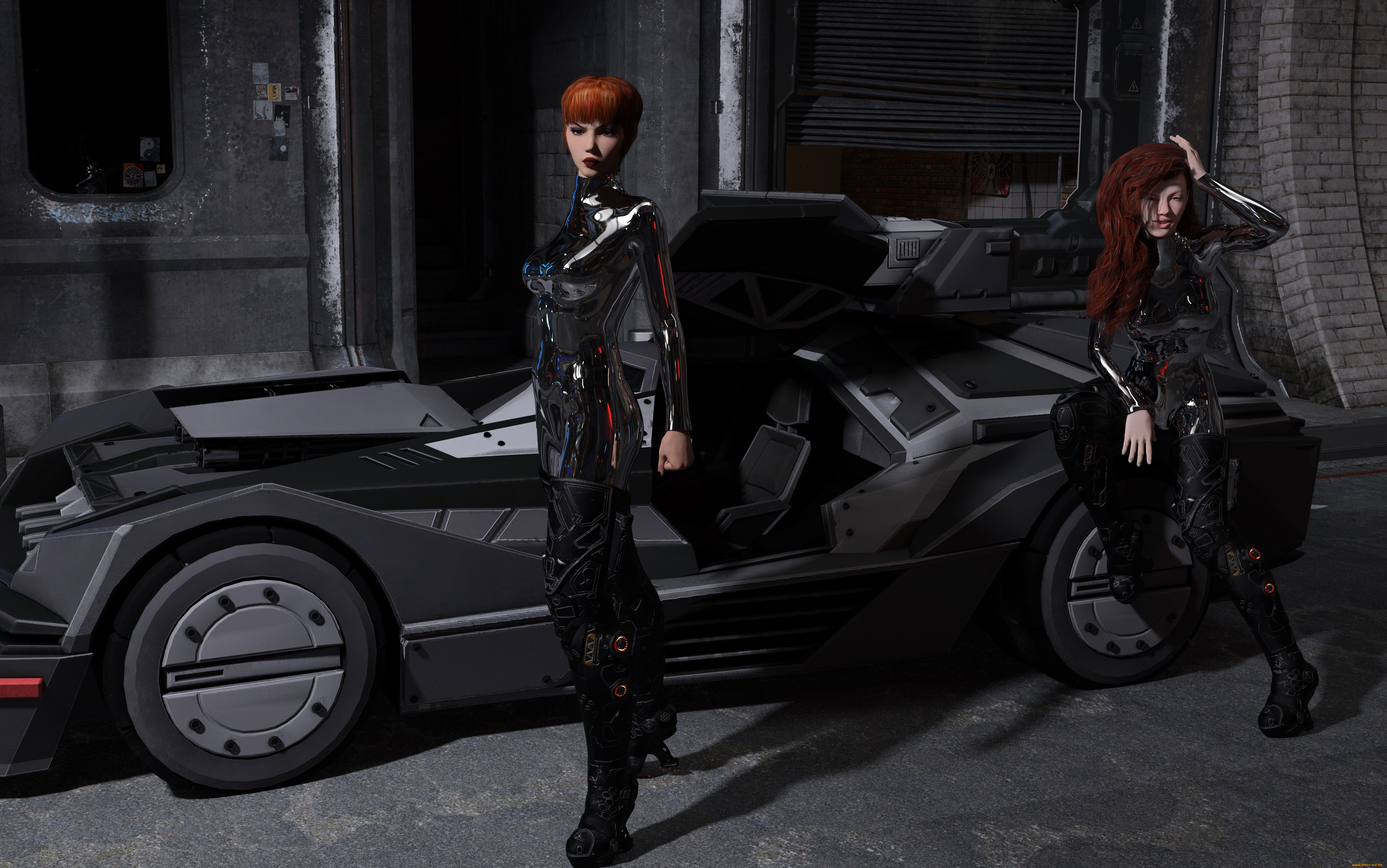 3д, графика, люди-авто, мото, , people-, car, , , moto, фон, взгляд, девушки