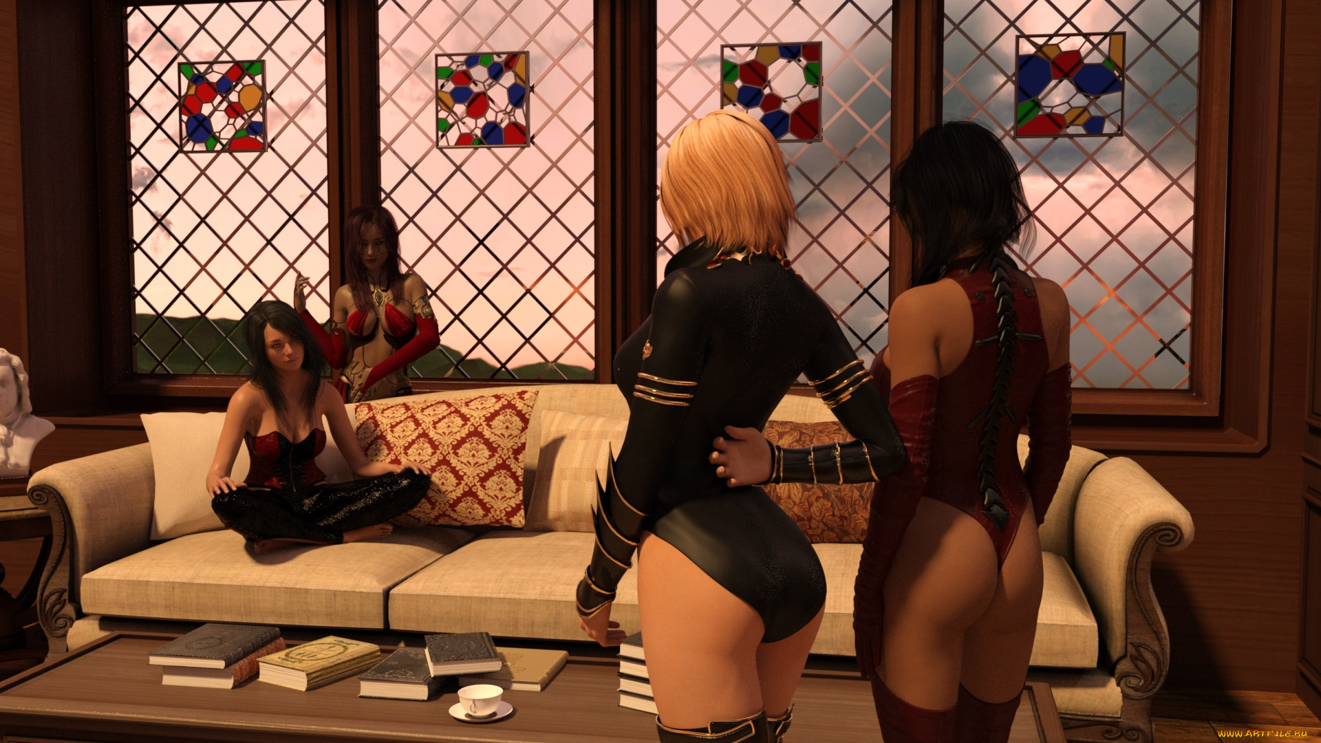 3д, графика, люди, , people, взгляд, девушки, фон