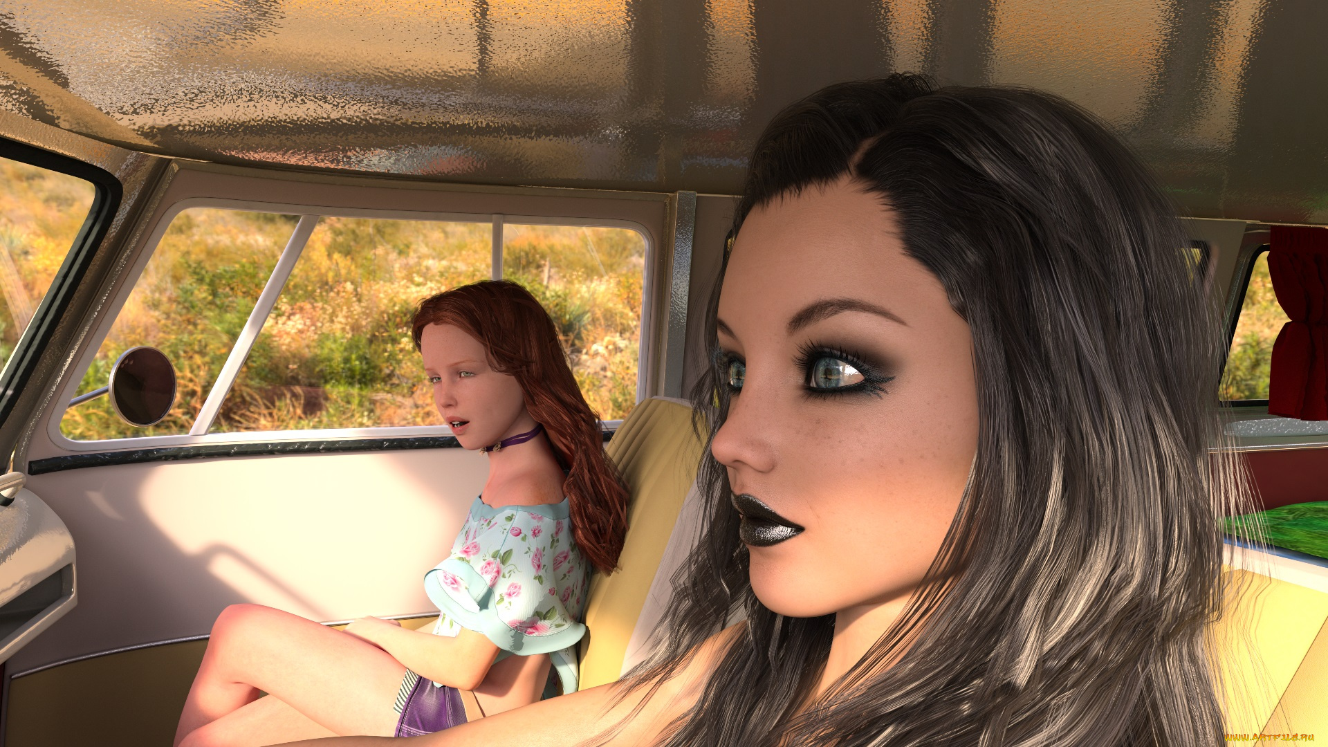 3д, графика, люди-авто, мото, , people-, car, , , moto, взгляд, фон, девушка