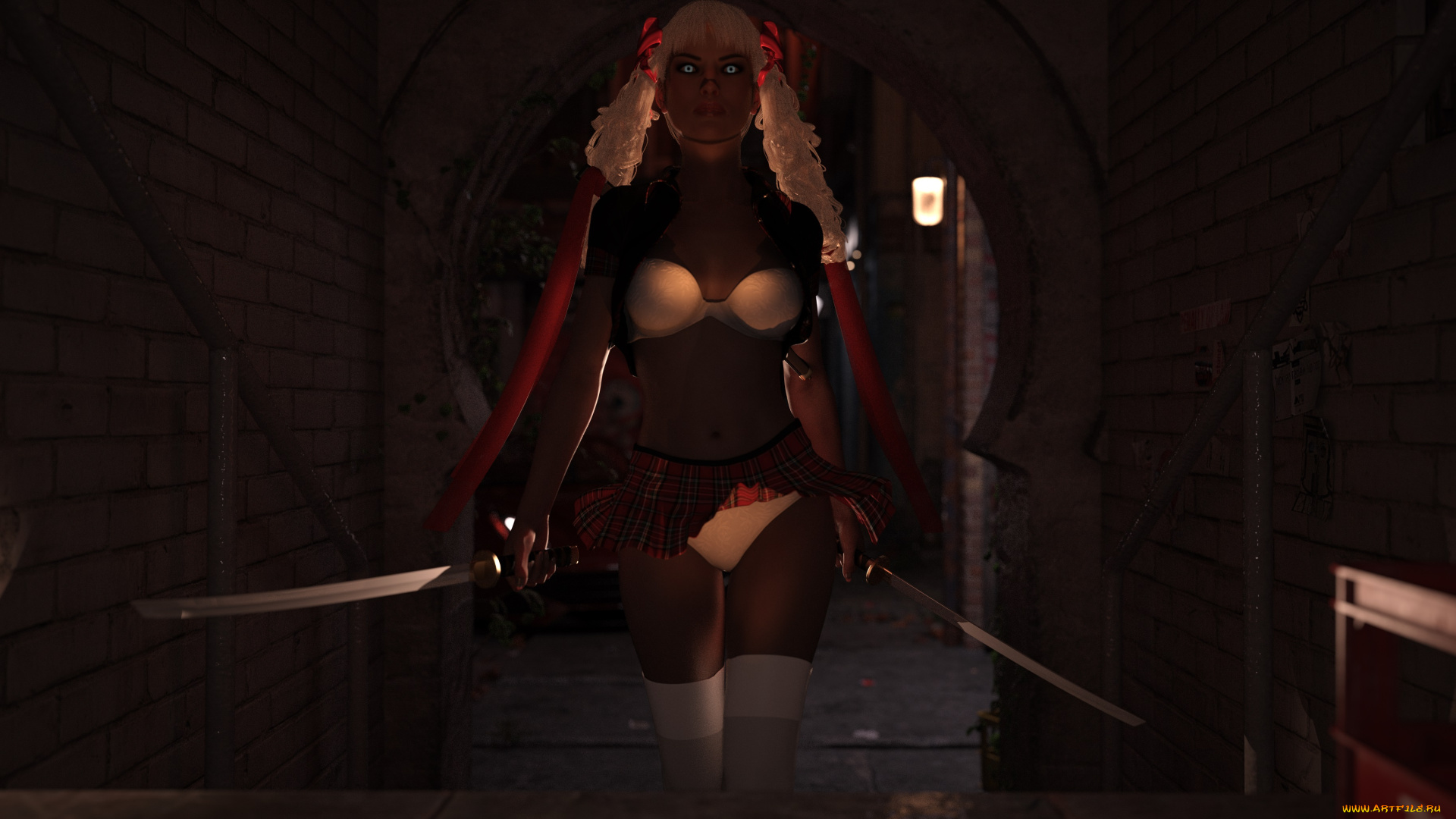 3д, графика, существа, , creatures, девушка, взгляд, фон