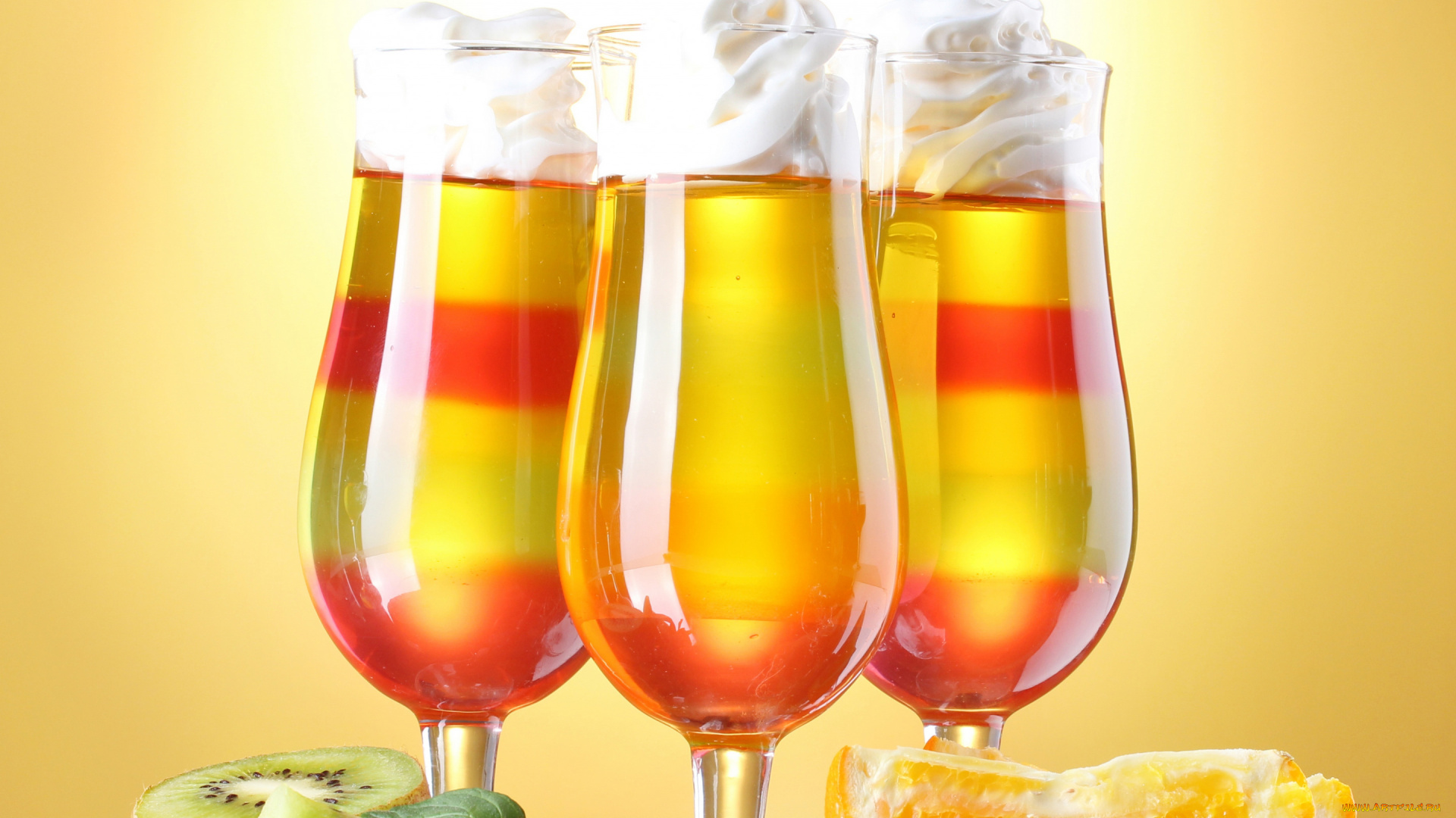 еда, мороженое, , десерты, коктейли, фрукты, клубника, бокалы, киви, апельсин