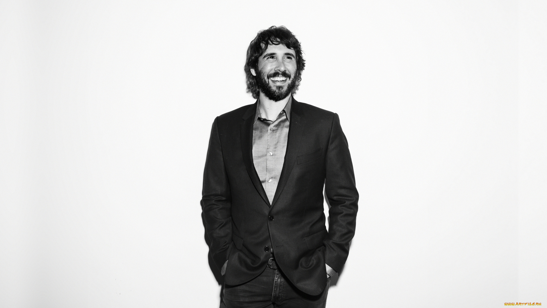 josh, groban, , 2018, музыка, josh, groban, 2018, певец, монохромный, знаменитость, мужчина, борода