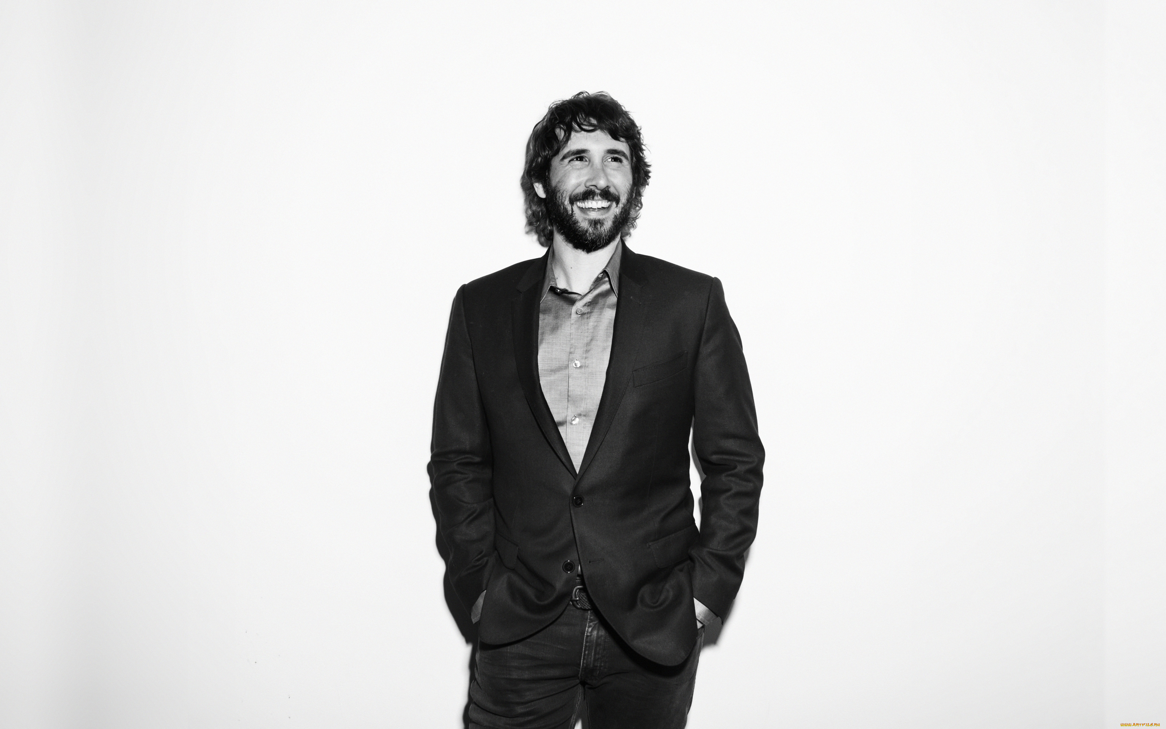 josh, groban, , 2018, музыка, josh, groban, 2018, певец, монохромный, знаменитость, мужчина, борода