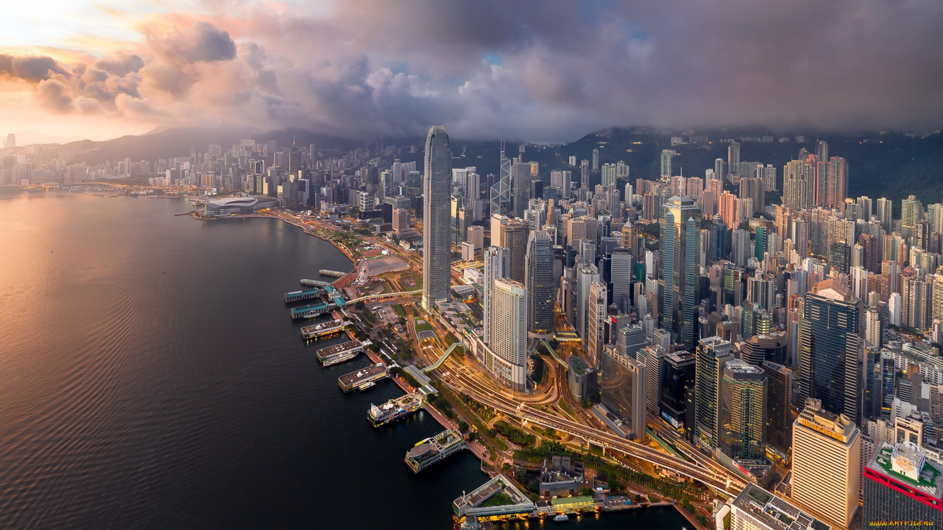 гонконг, , китай, города, гонконг, , китай, небоскребы, побережье, азия