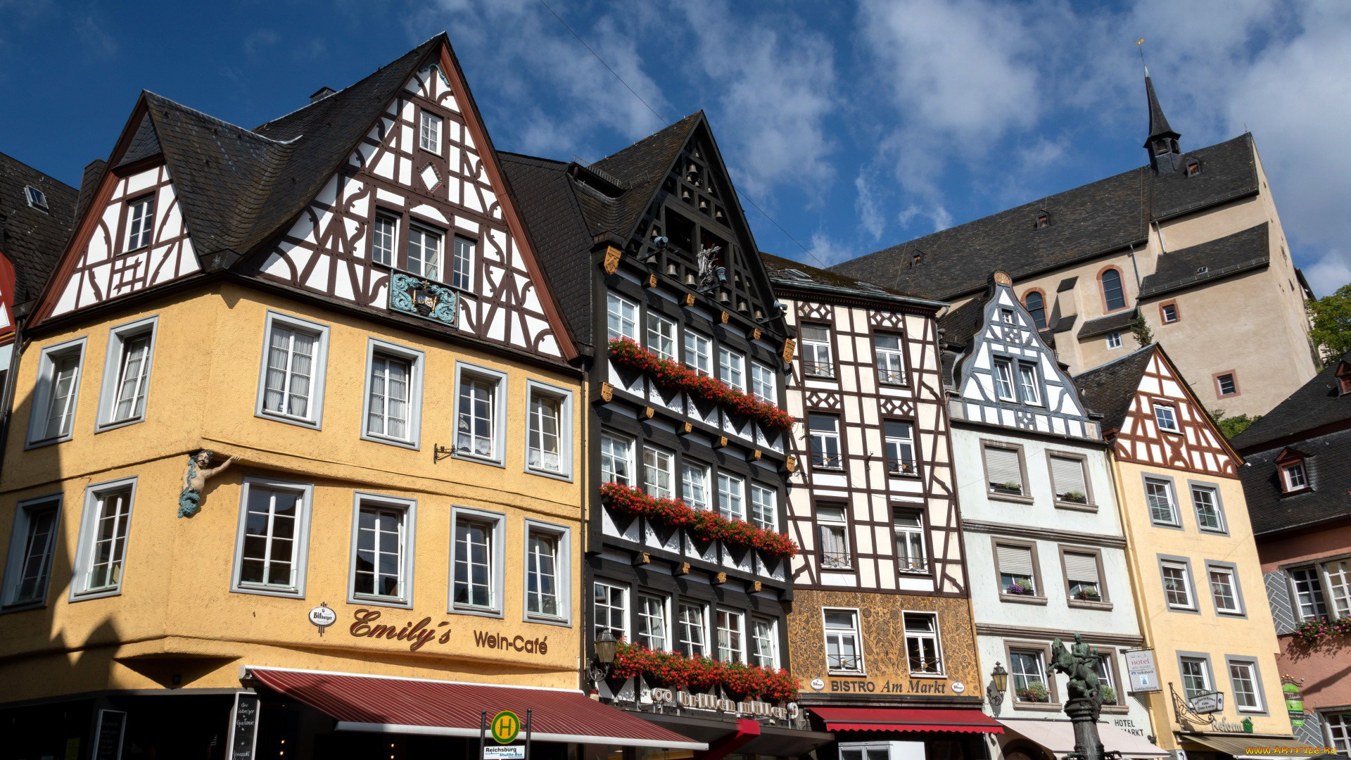 города, кохем, , германия, дома