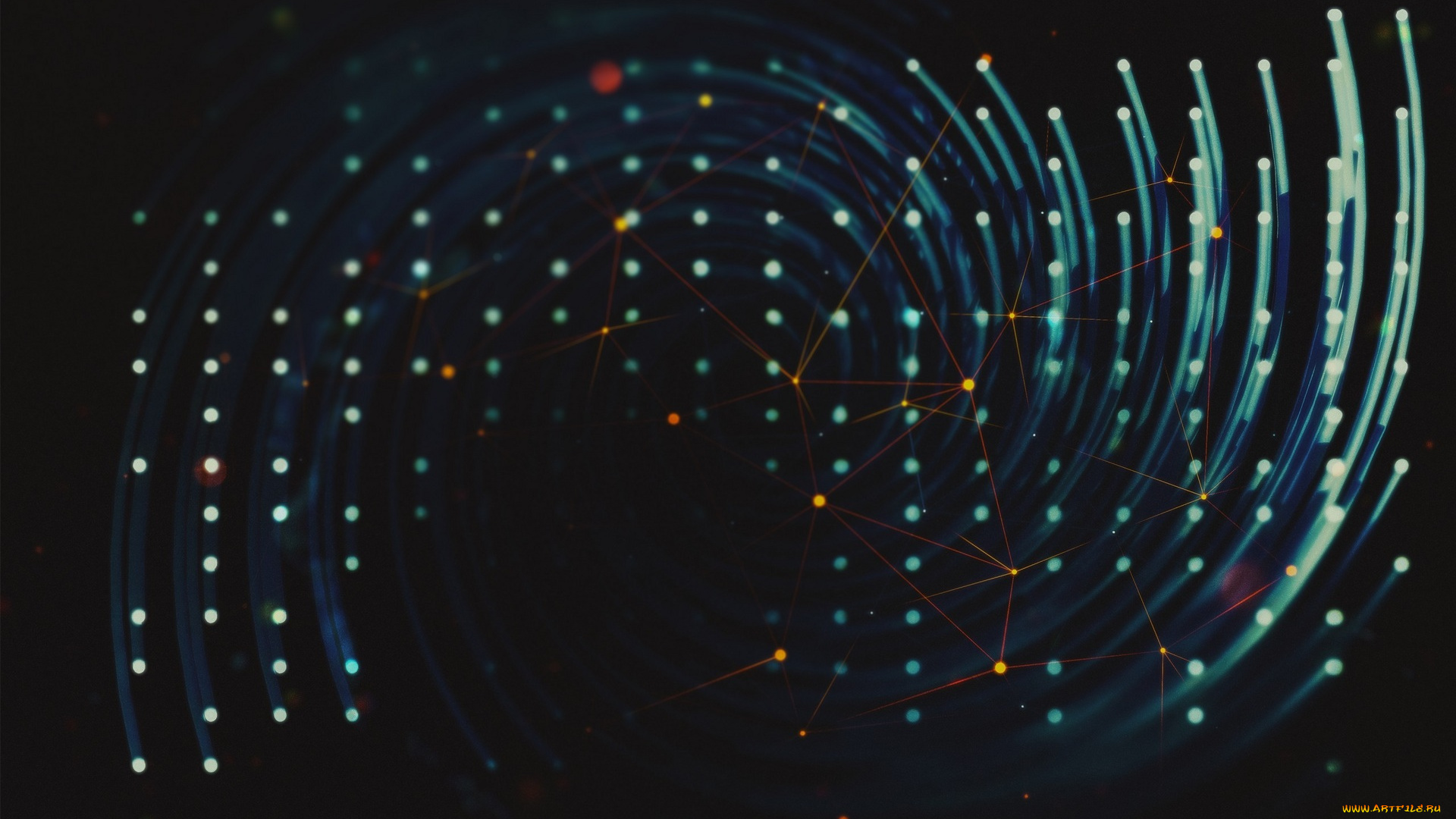 3д, графика, абстракция, , abstract, спираль, точки, линии