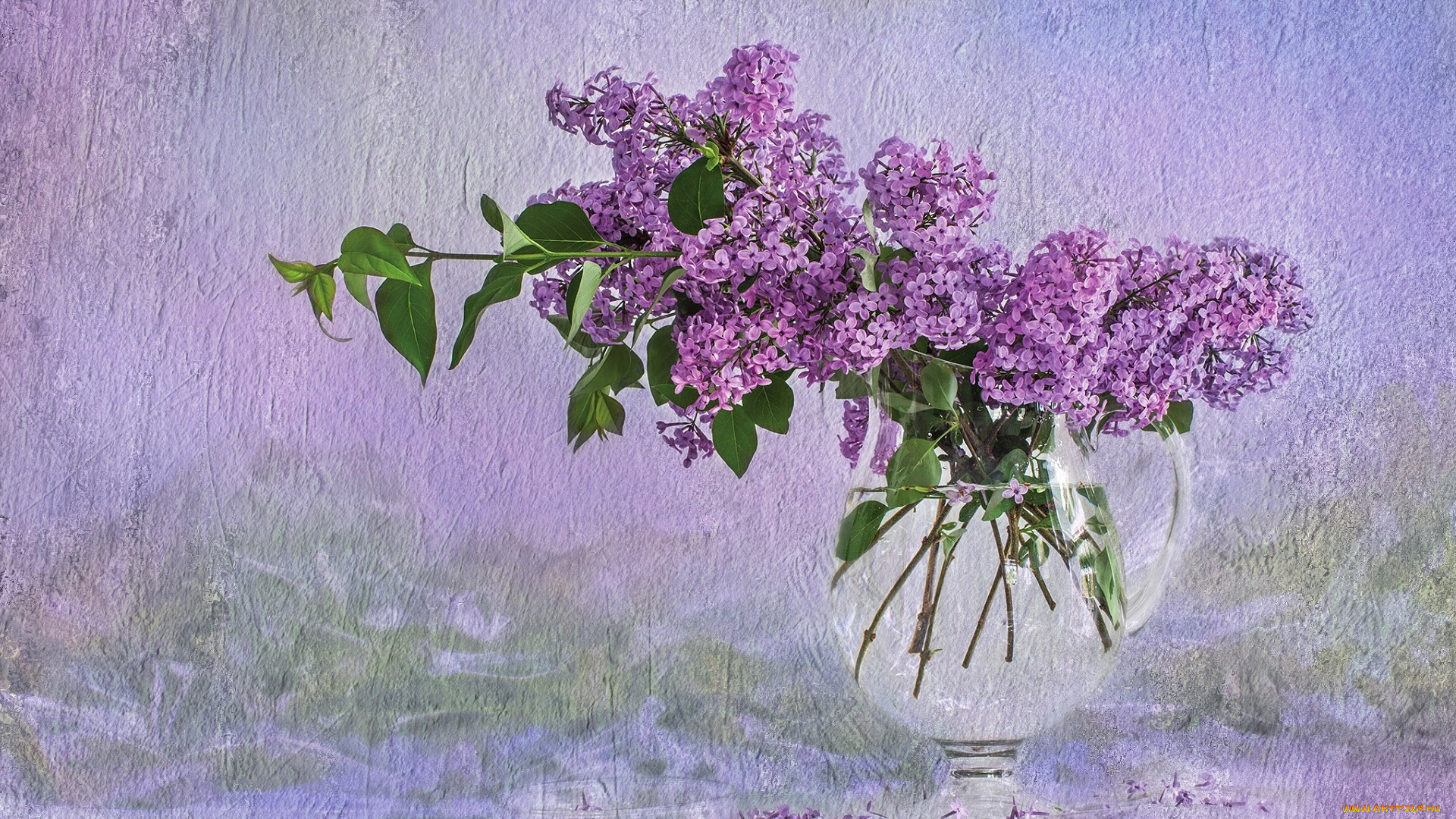 цветы, сирень, ваза, букет