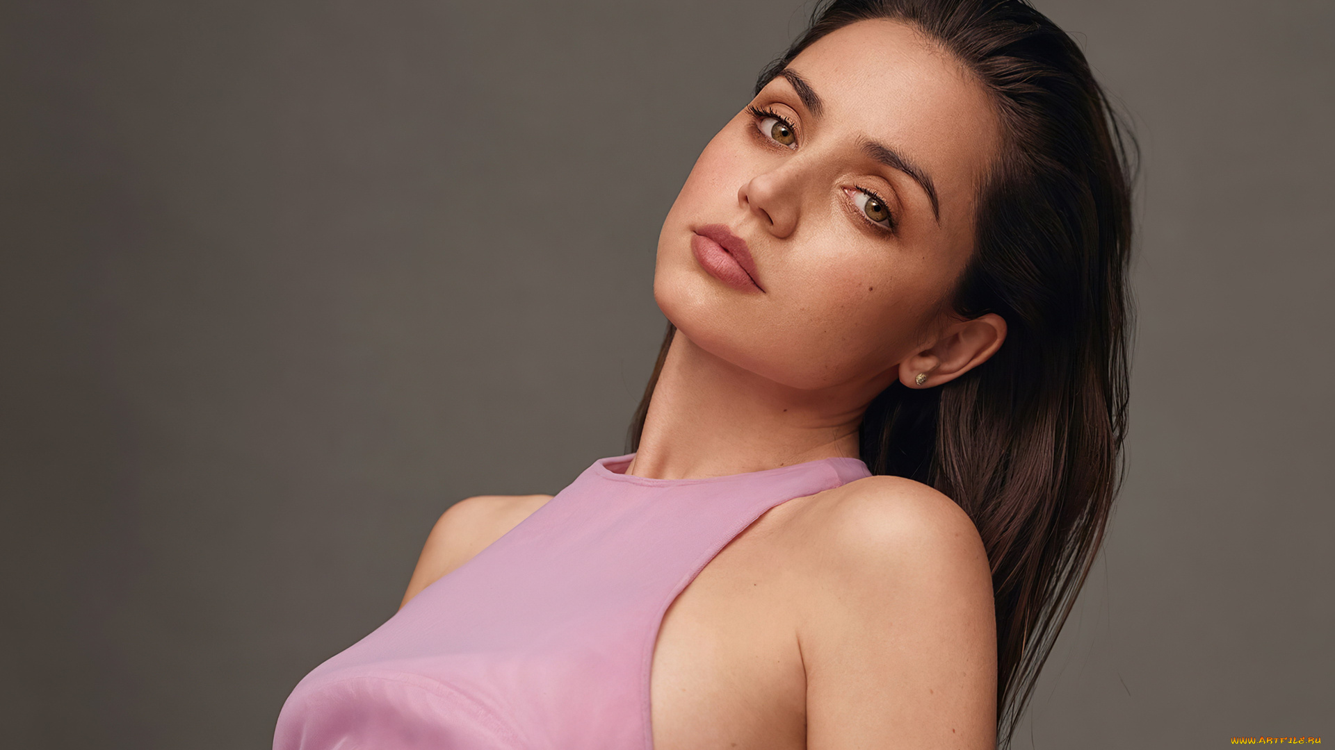 девушки, ana, de, armas, актриса, шатенка, лицо, топ