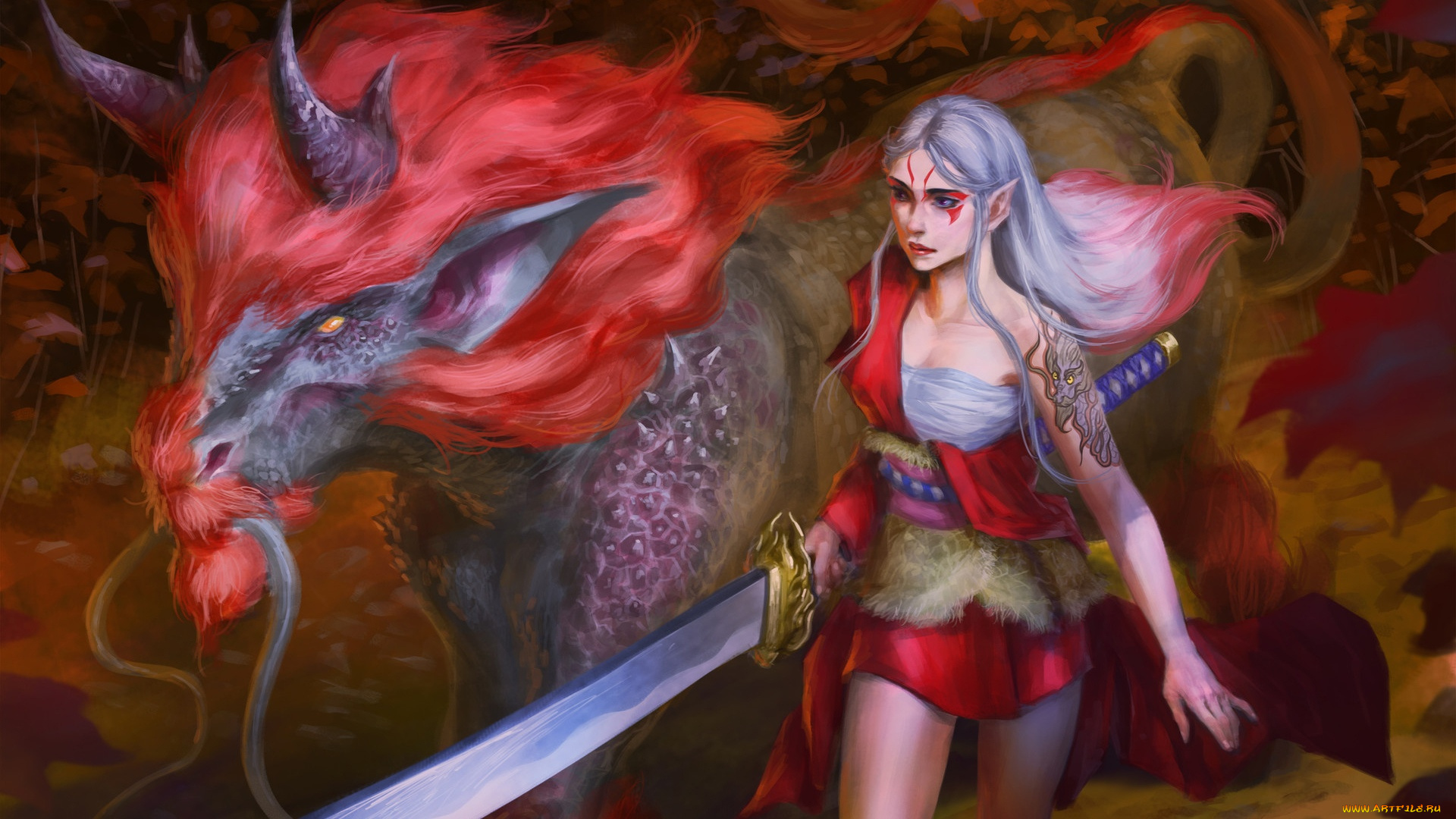 фэнтези, красавицы, и, чудовища, lady, kirin, fadly, romdhani