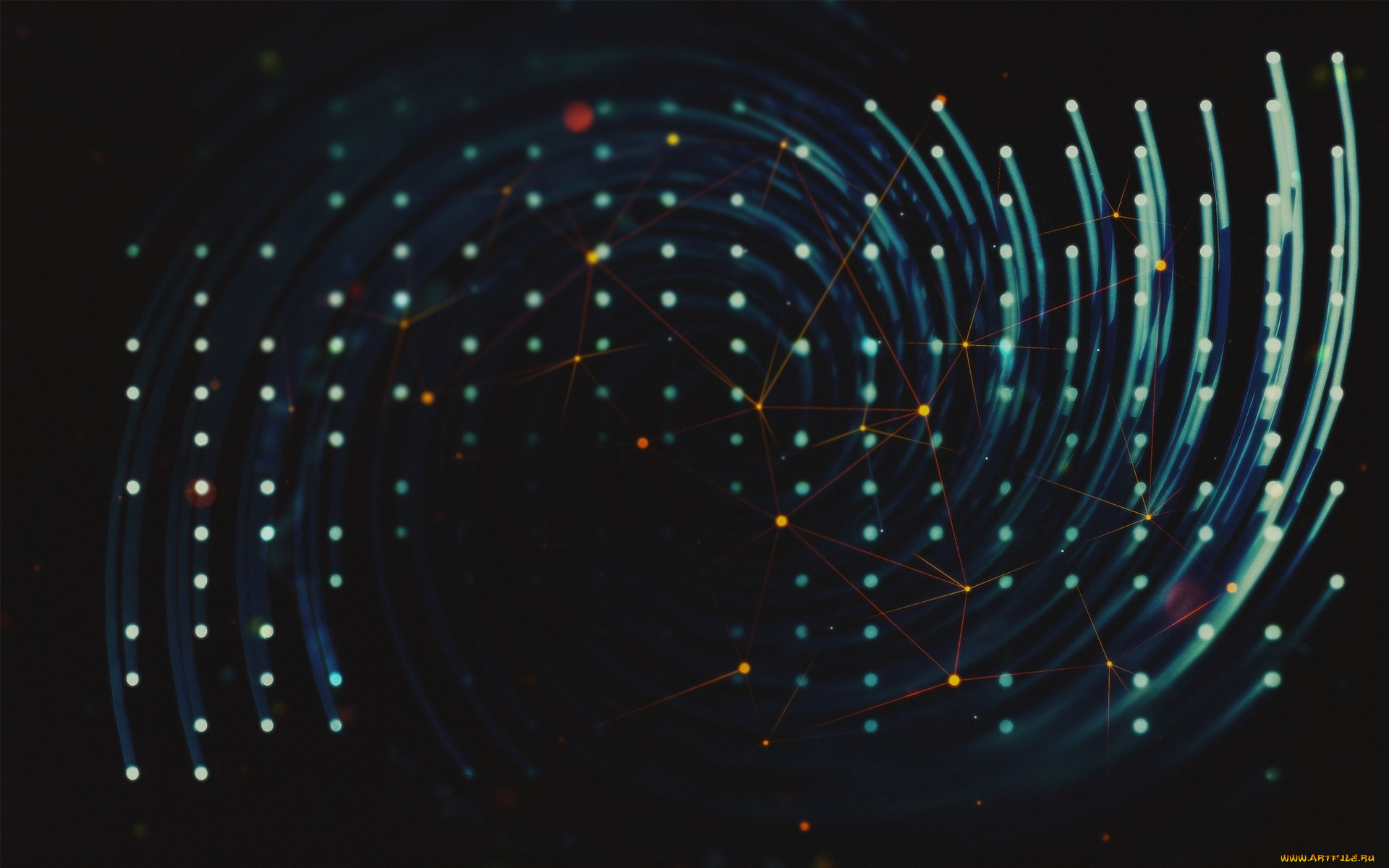 3д, графика, абстракция, , abstract, спираль, точки, линии