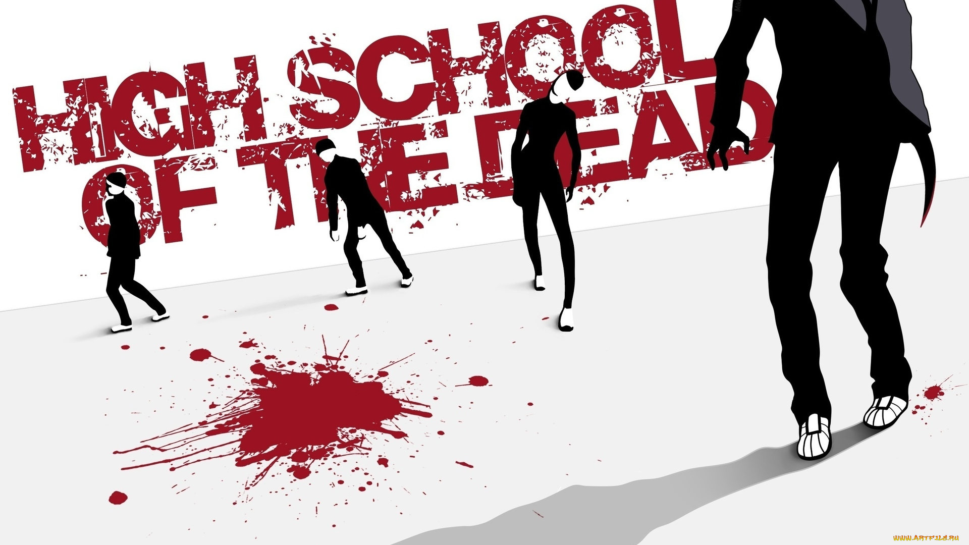аниме, highschool, of, the, dead, зомби, мертвецы