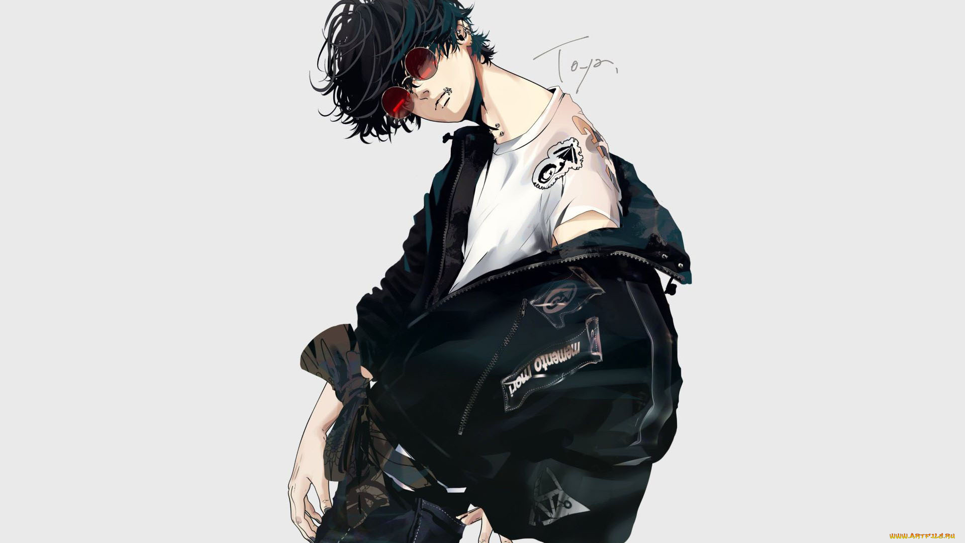 аниме, unknown, , другое, , парень, очки, куртка