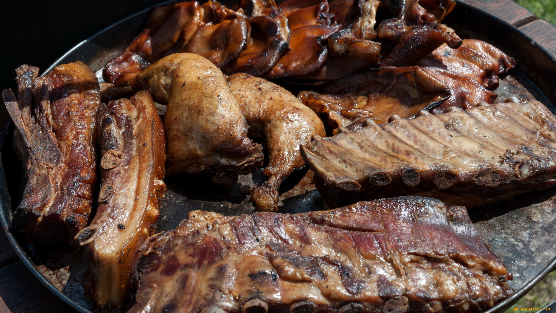 еда, шашлык, , барбекю, ребрышки, мясо, барбекю, курица