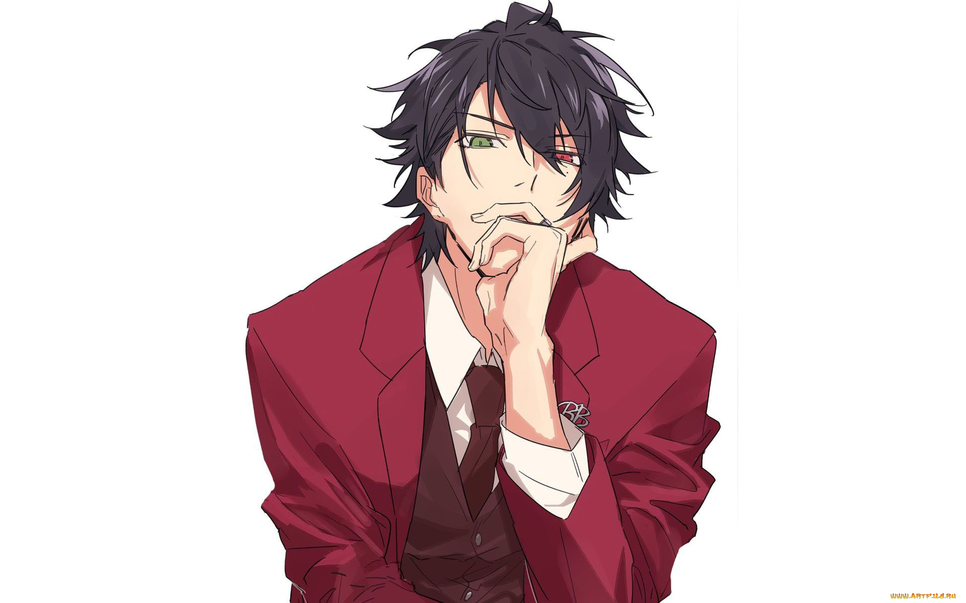 аниме, unknown, , другое, , парень, глаза, пиджак
