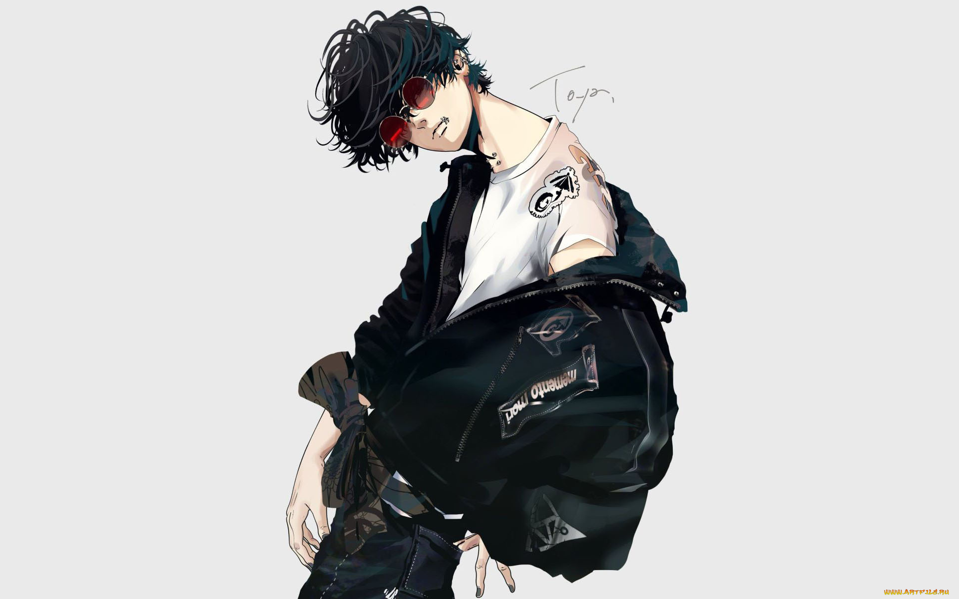 аниме, unknown, , другое, , парень, очки, куртка