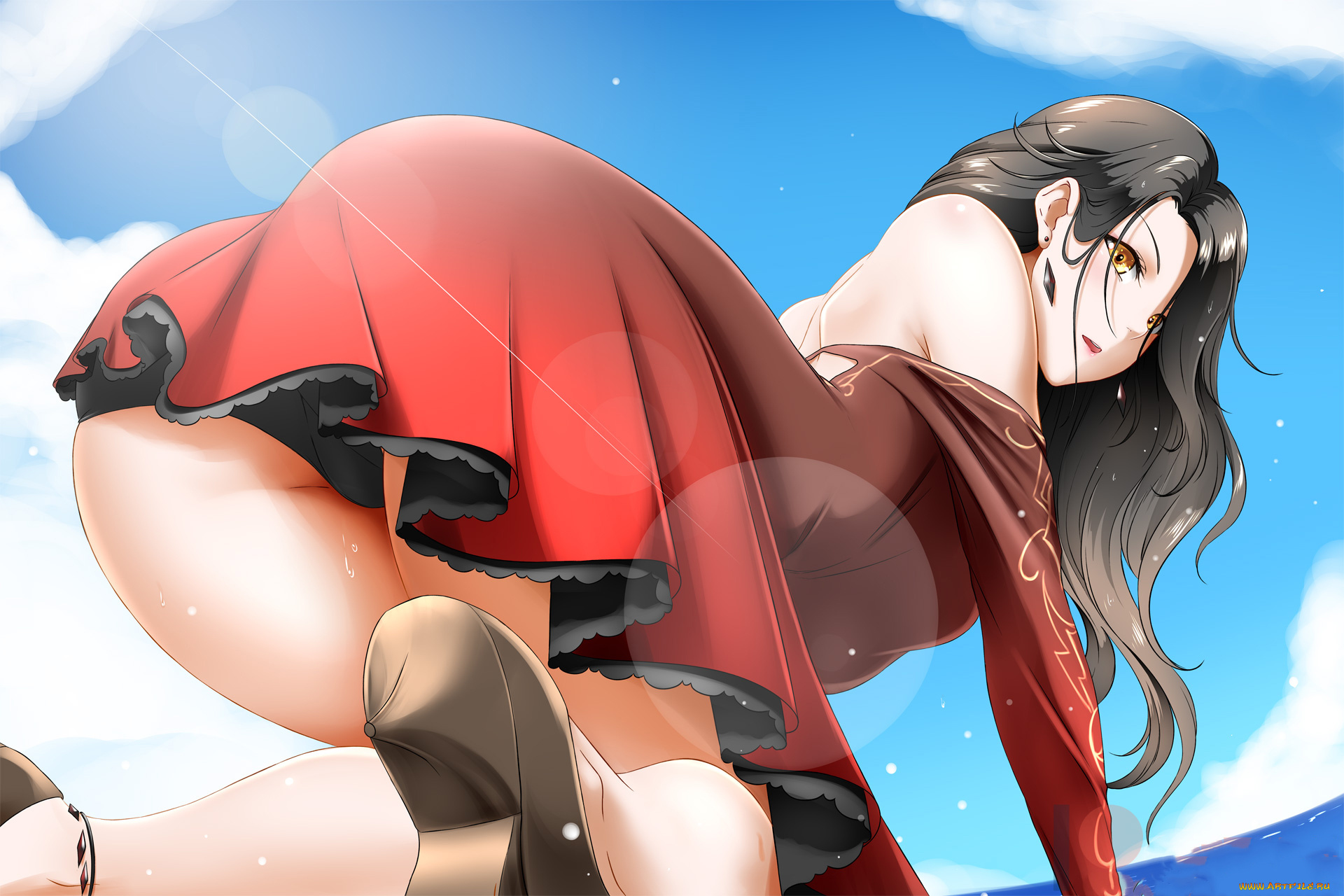 аниме, unknown, , другое, , девушка, фон, взгляд