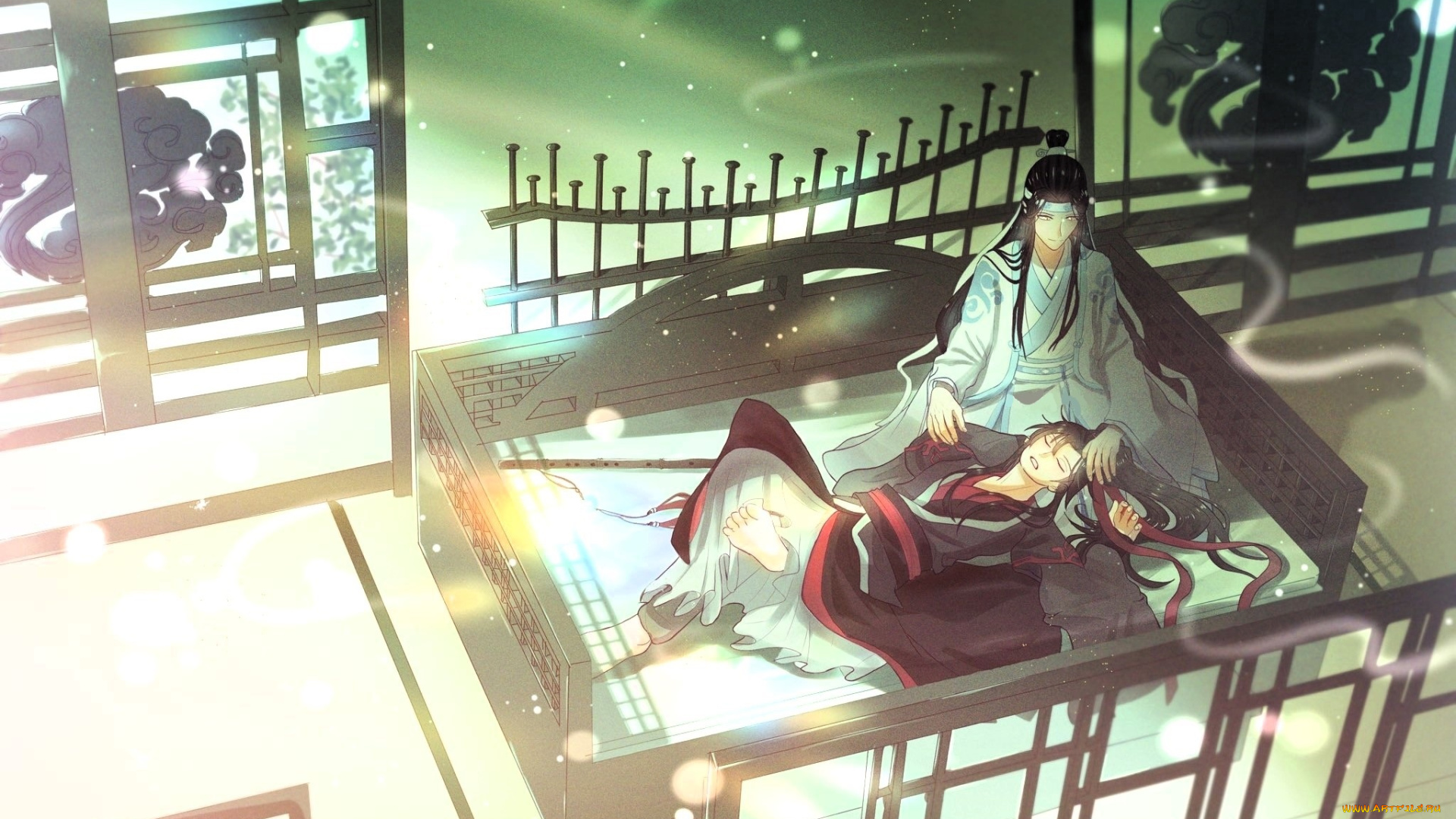 аниме, mo, dao, zu, shi, вэй, усянь, лань, ванцзи, кровать