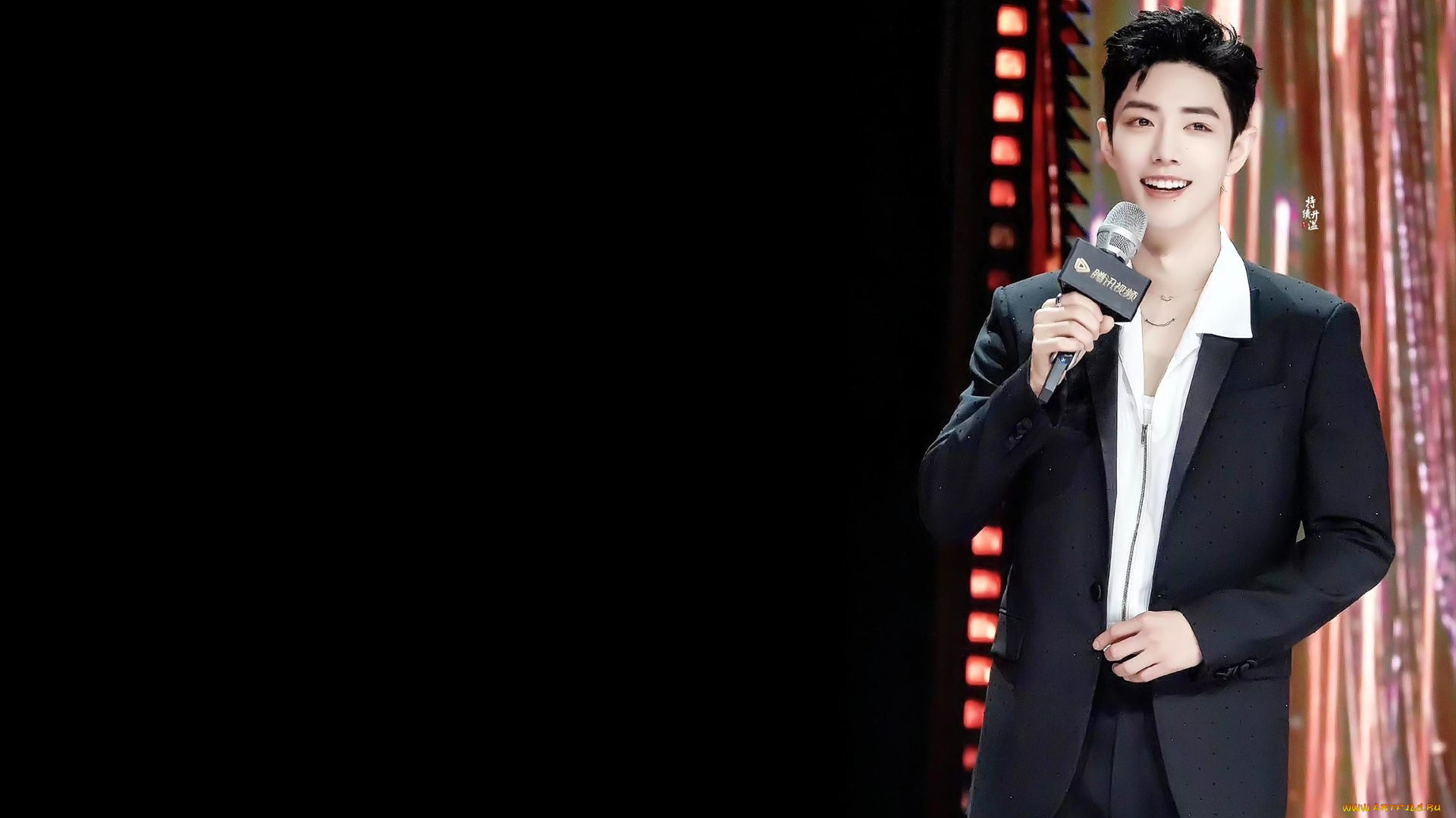 мужчины, xiao, zhan, актер, костюм, микрофон