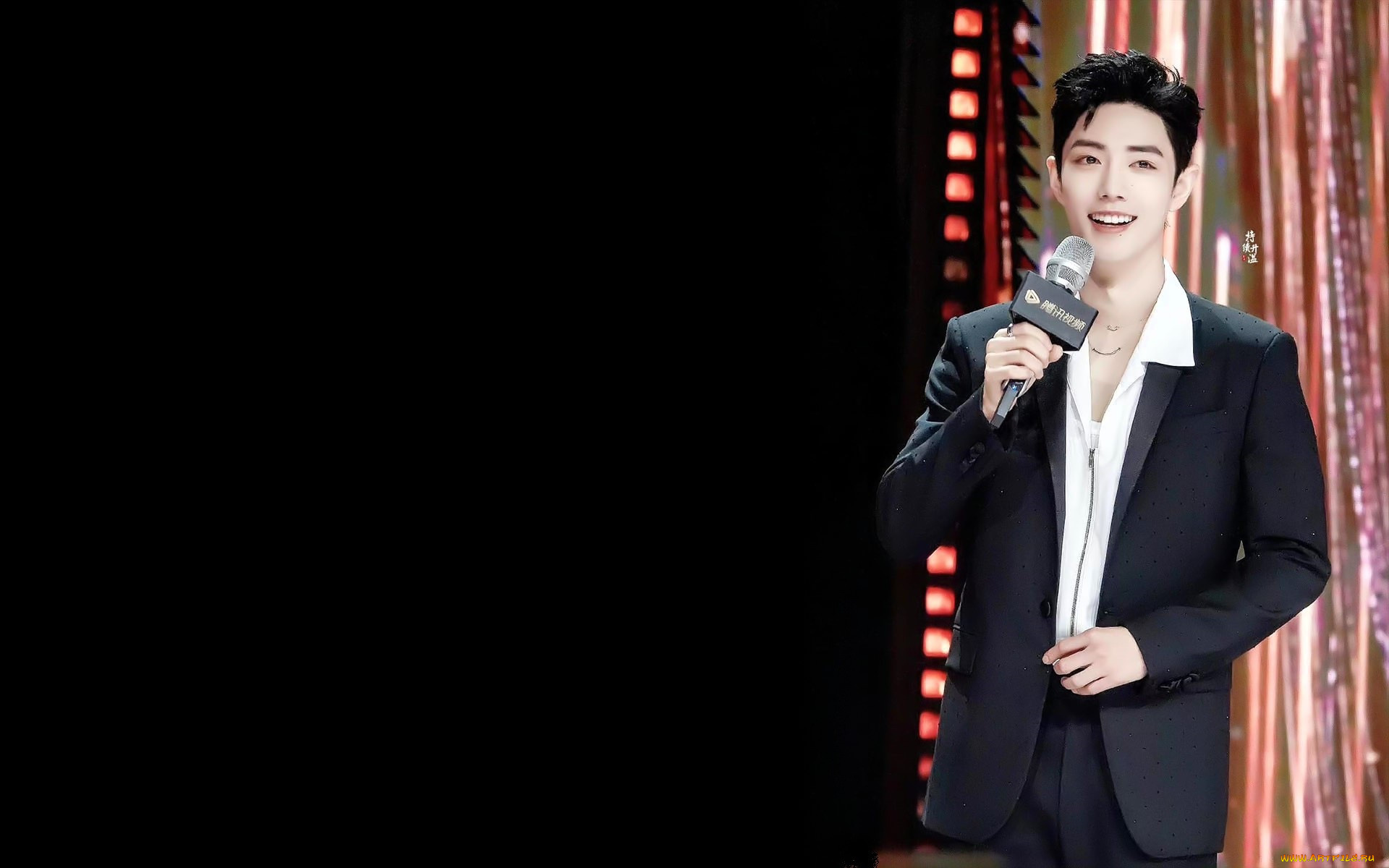 мужчины, xiao, zhan, актер, костюм, микрофон