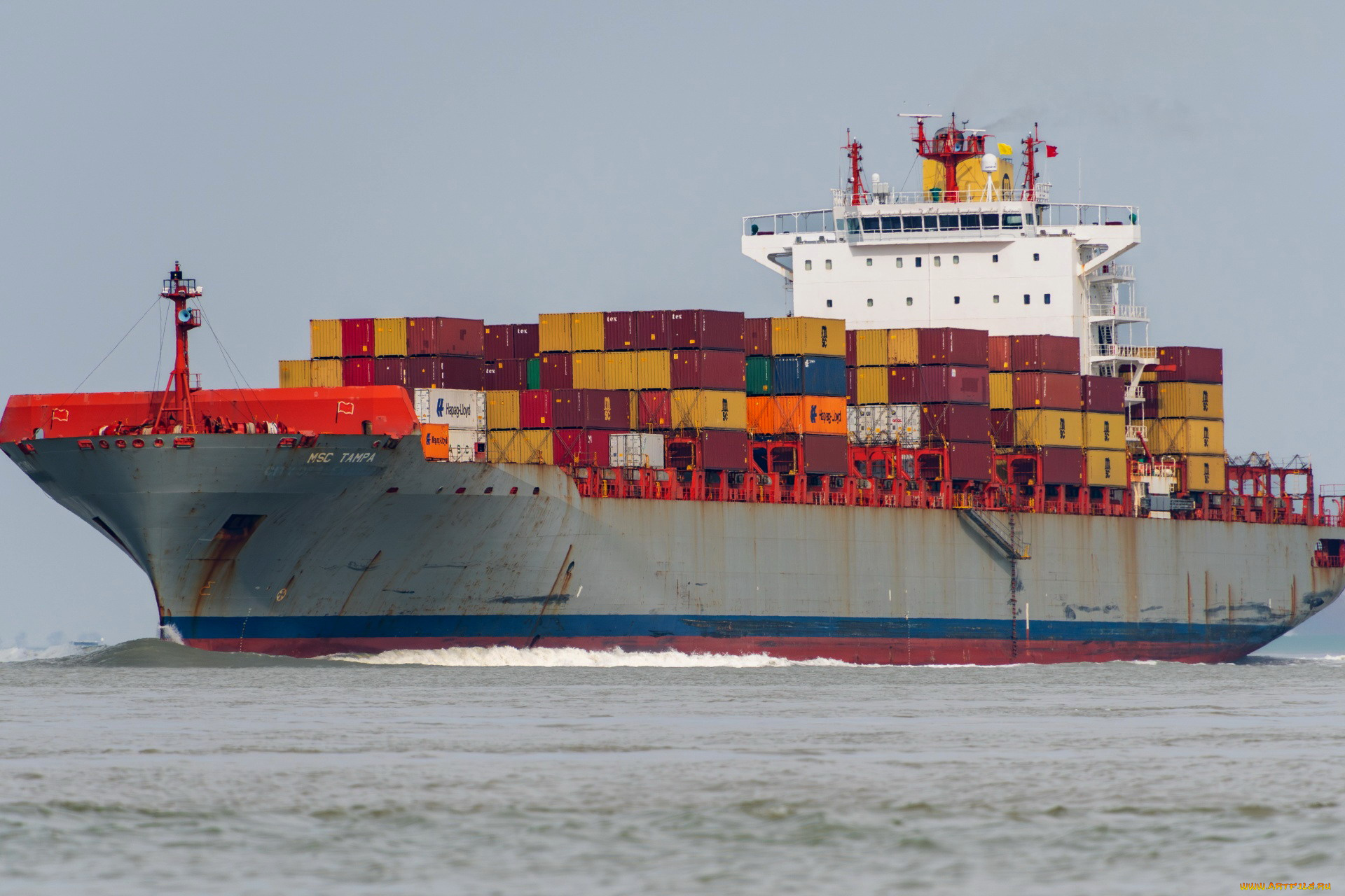 корабли, грузовые, суда, контейнеровоз