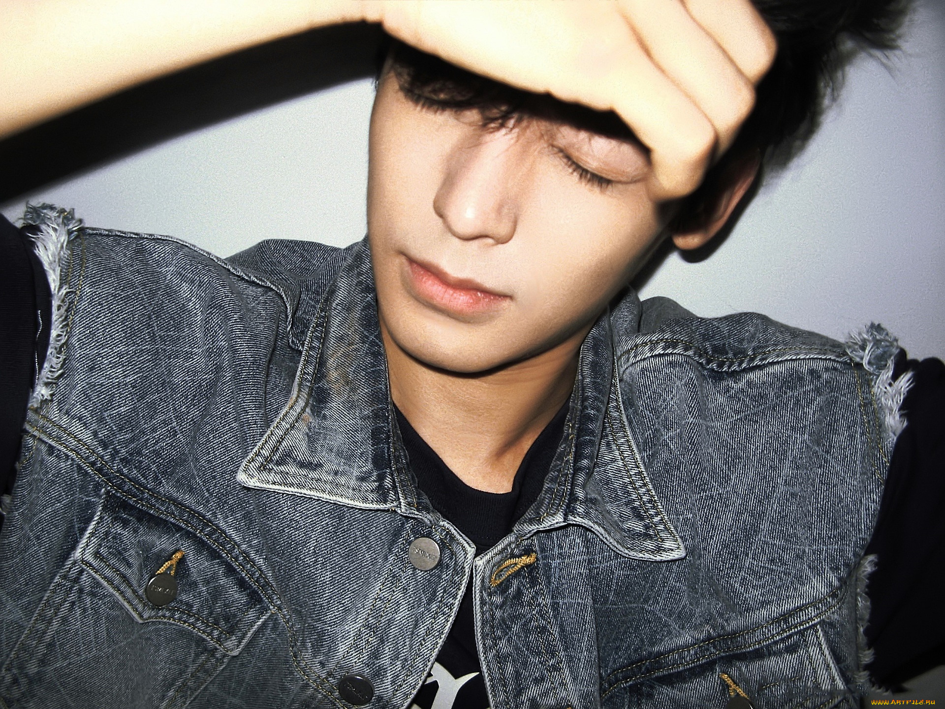 мужчины, hou, ming, hao, актер, лицо, жилет