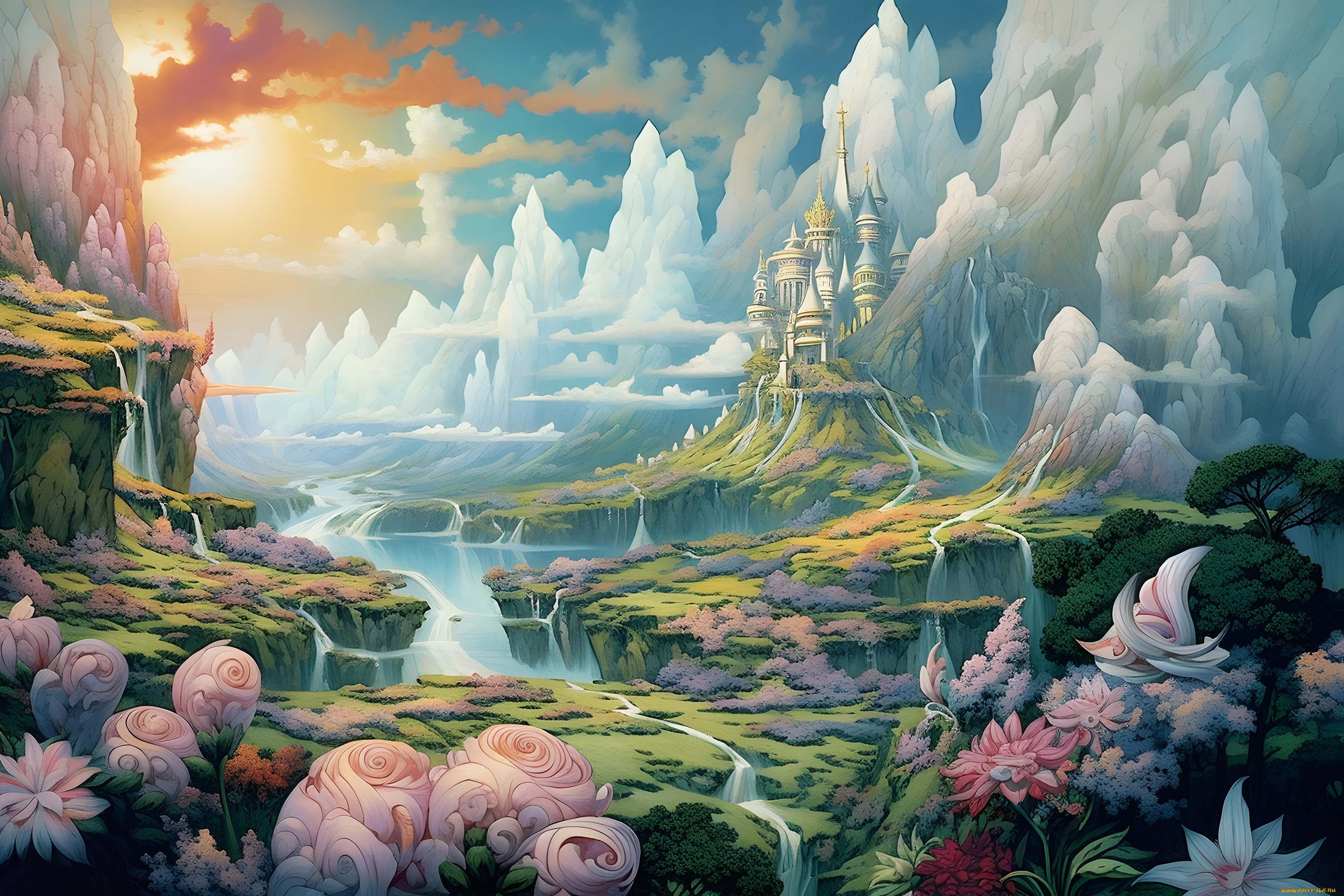 фэнтези, замки, нейросети, графика, нейроарт, ai, art, нейронные, сети, рисунки, нейро, искусство