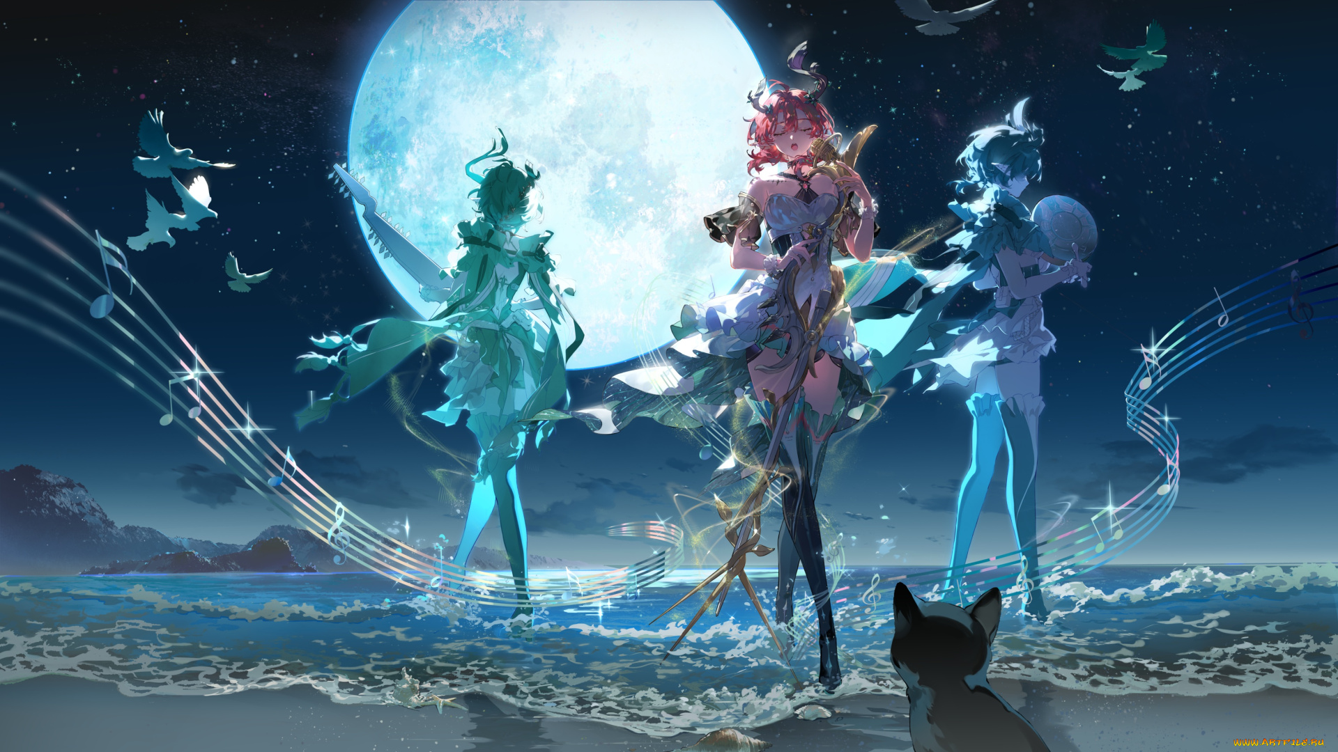 аниме, vsinger, wuthering, waves, ciaccona, kaekaeki