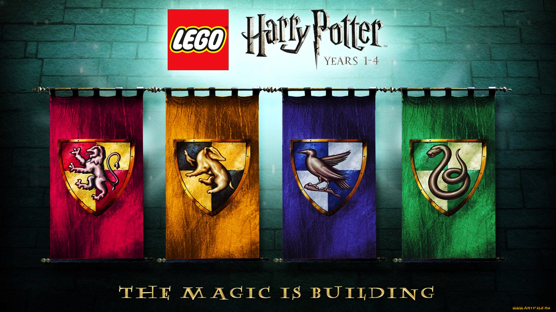 видео, игры, lego, harry, potter, , years, 1-4, флаги, гербы, животные, факультеты, хогвардс