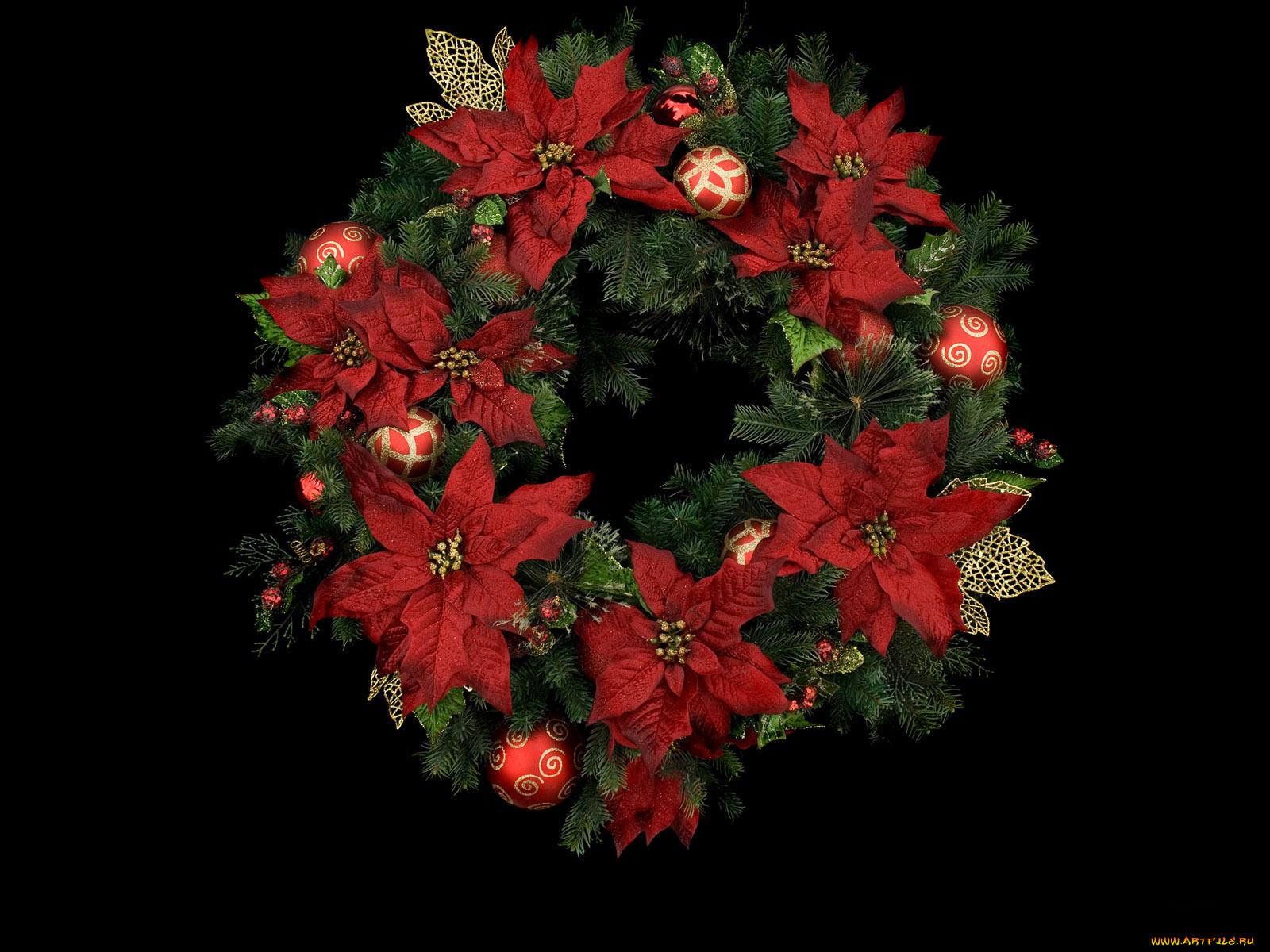 праздничные, мишура, гирлянды, цветы