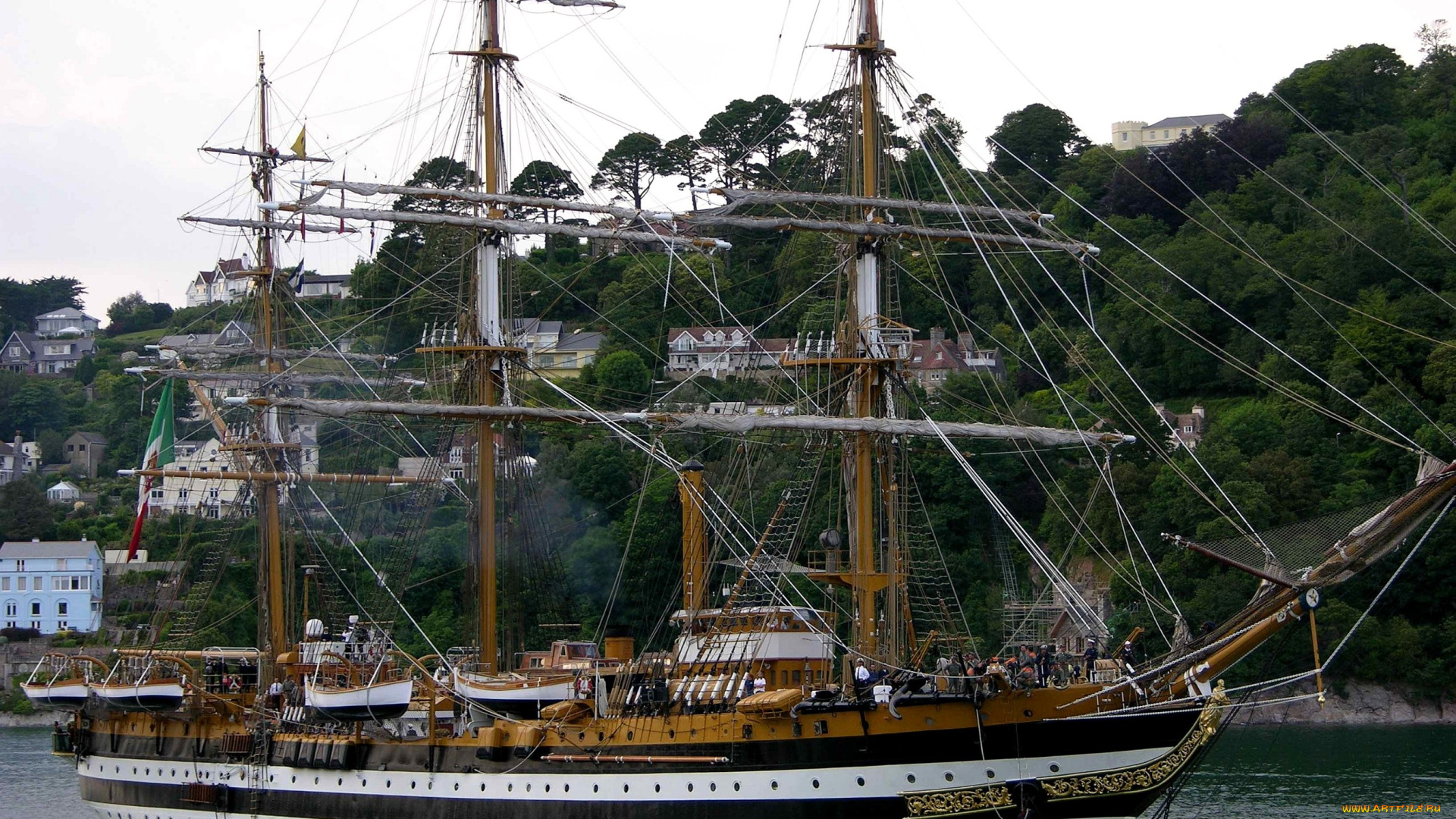 корабли, парусники, мачты, большой