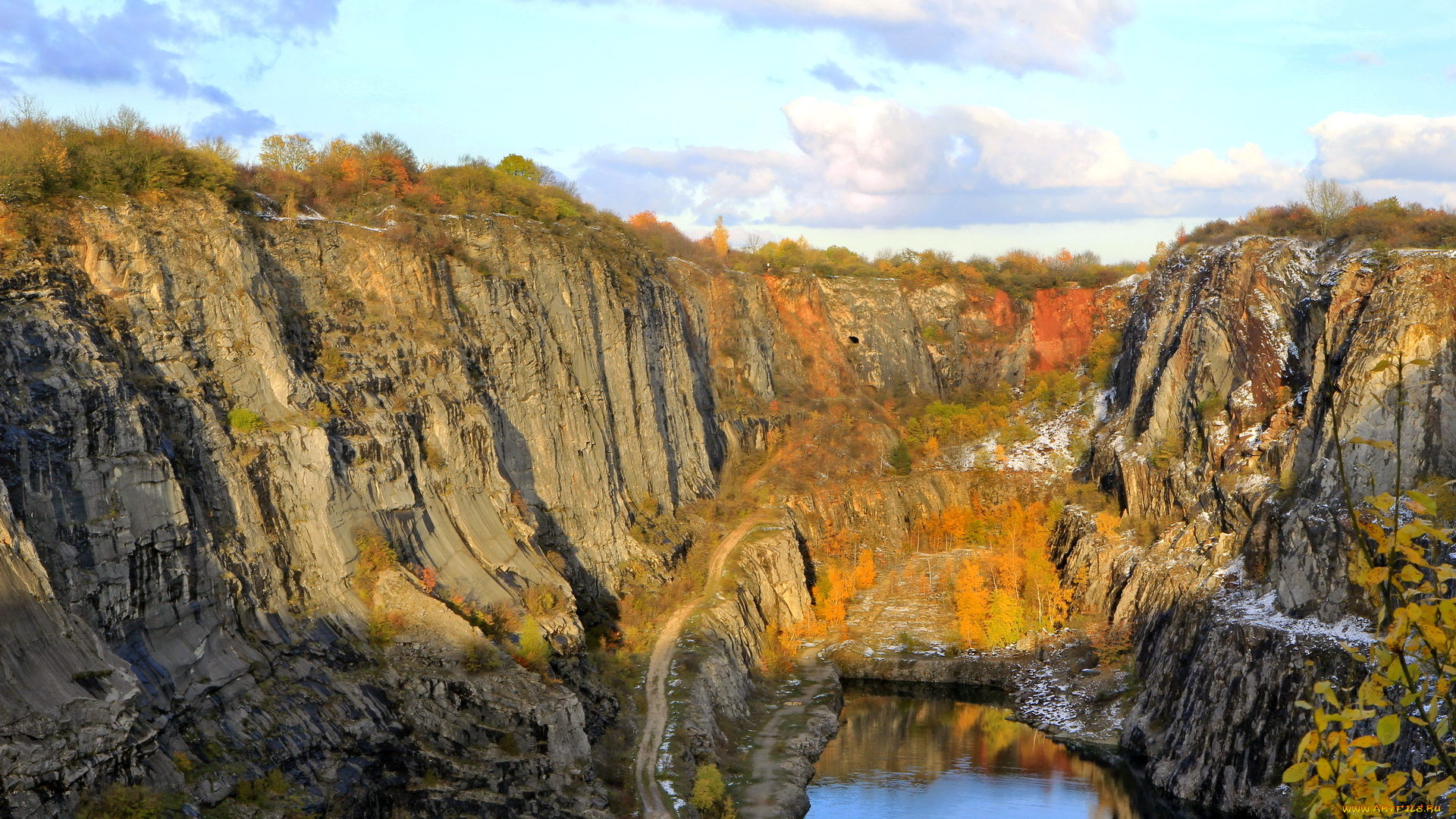 Чехия, morina, природа, горы, карьер, озеро