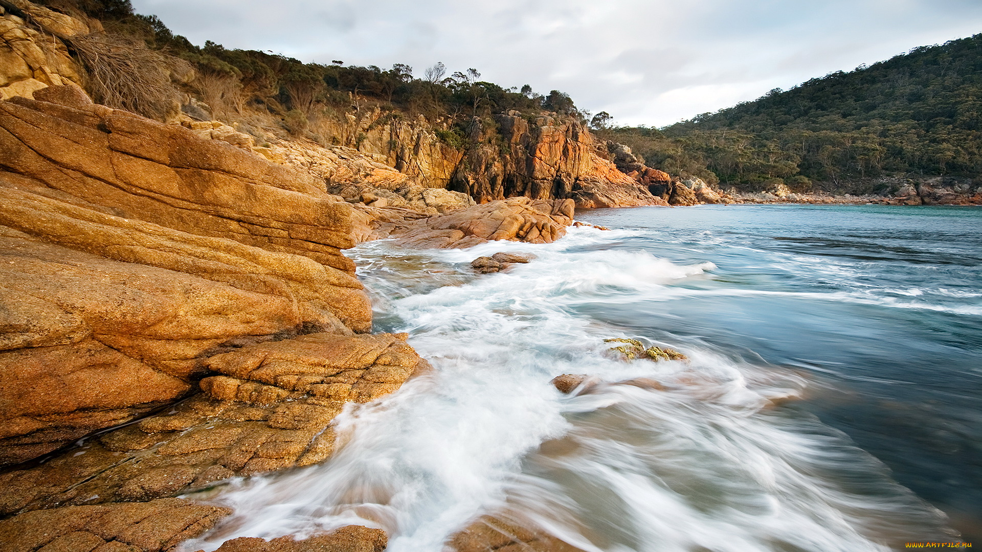 freycinet, national, park, tasmania, australia, природа, побережье, горы, берег, море