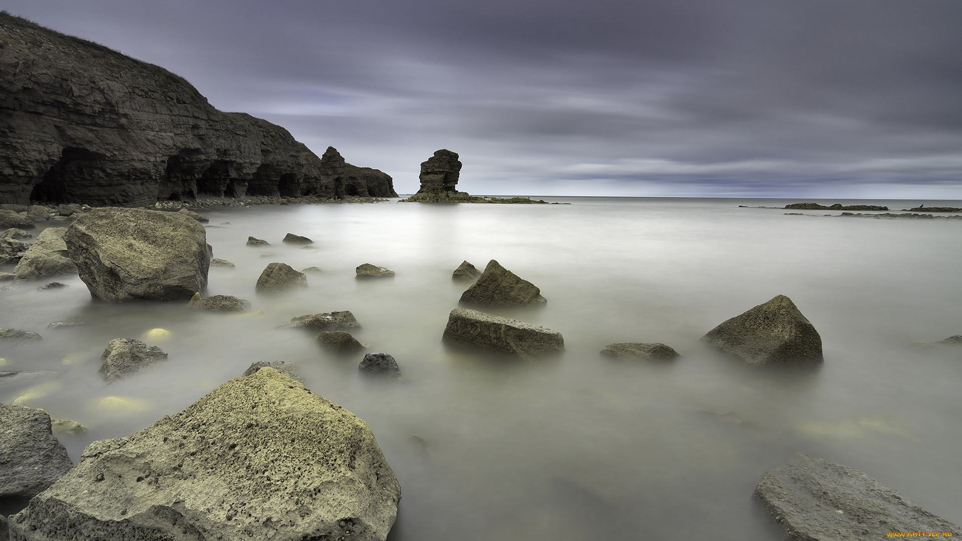 природа, побережье, камни, море