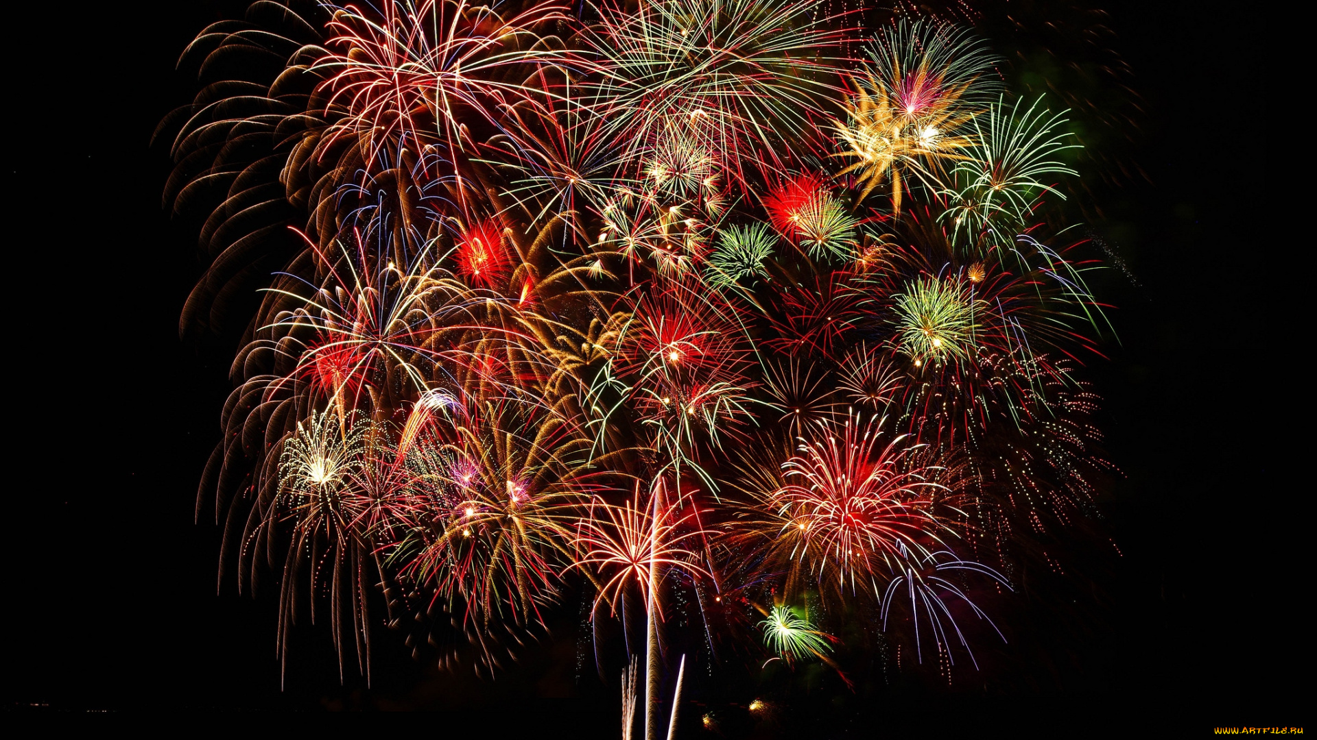 разное, салюты, фейерверки, разноцветный, большой
