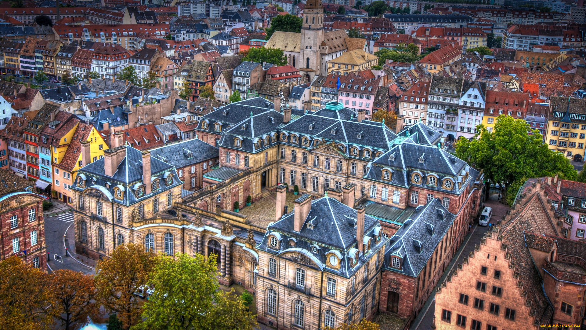 страсбург, франция, города, крыши, улицы, дома