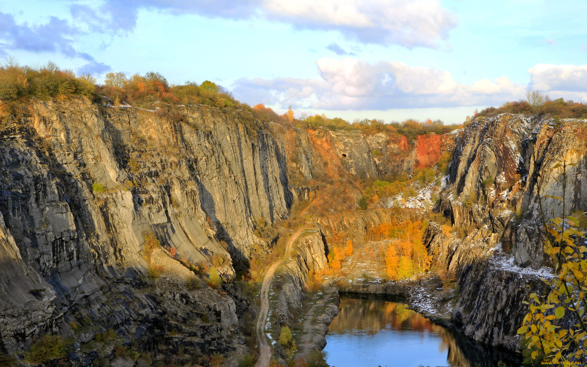 Чехия, morina, природа, горы, карьер, озеро