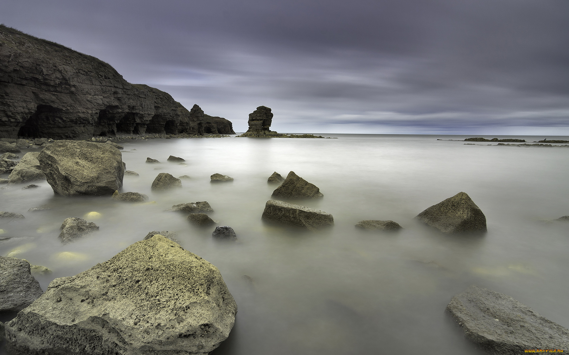 природа, побережье, камни, море