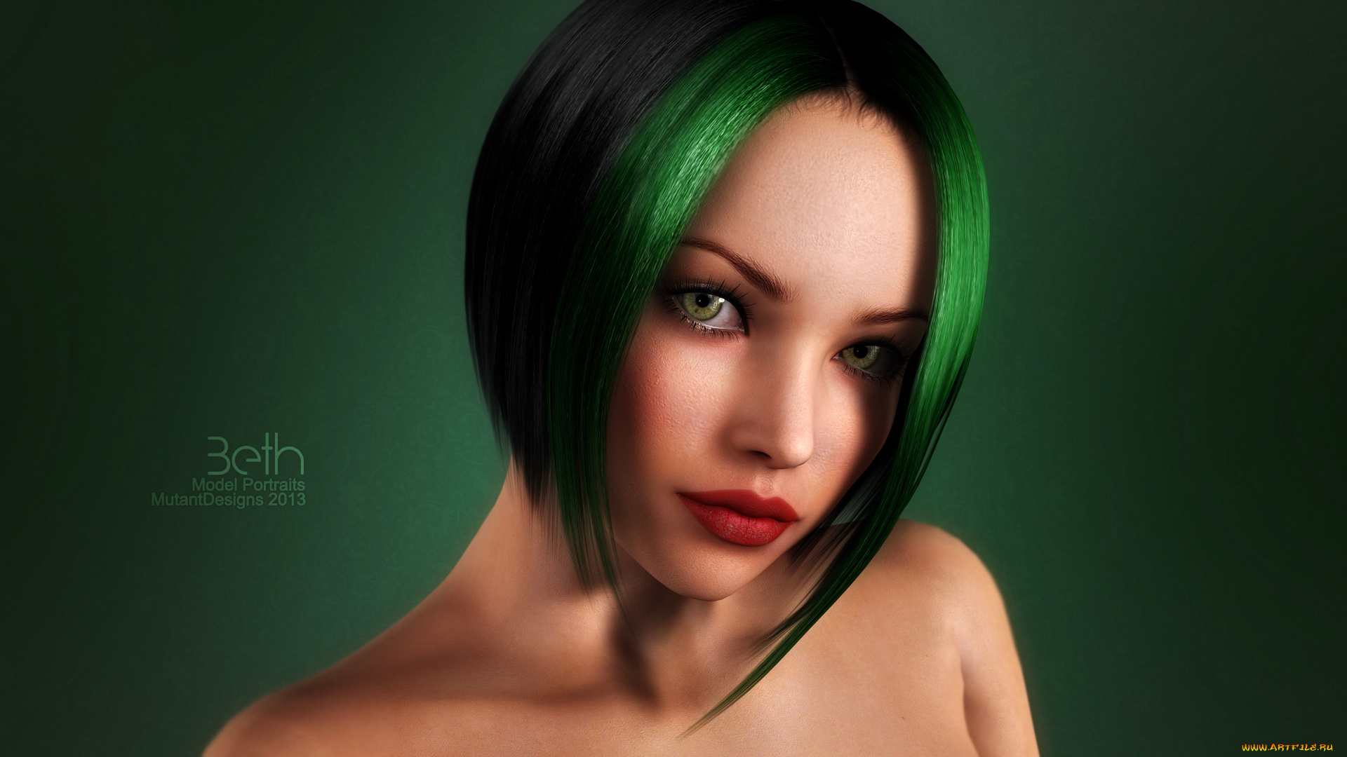 3д, графика, portraits, портрет, девушка, глаза