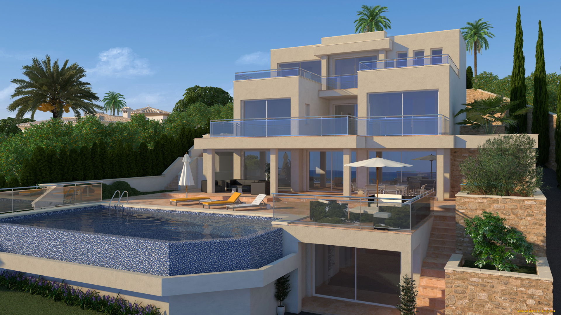 морайра, испания, 3д, графика, architecture, архитектура