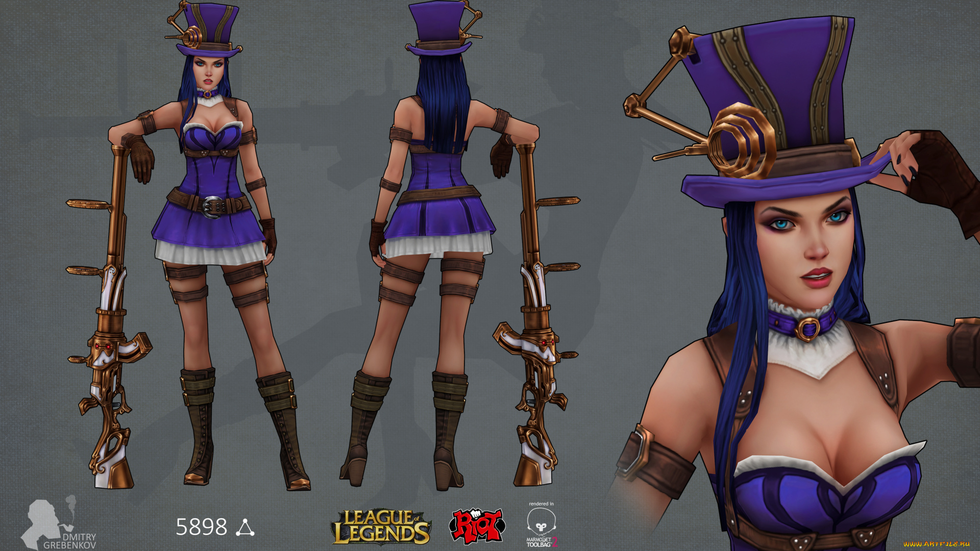 видео, игры, league, of, legends, шляпа, оружие, фон, взгляд, девушки