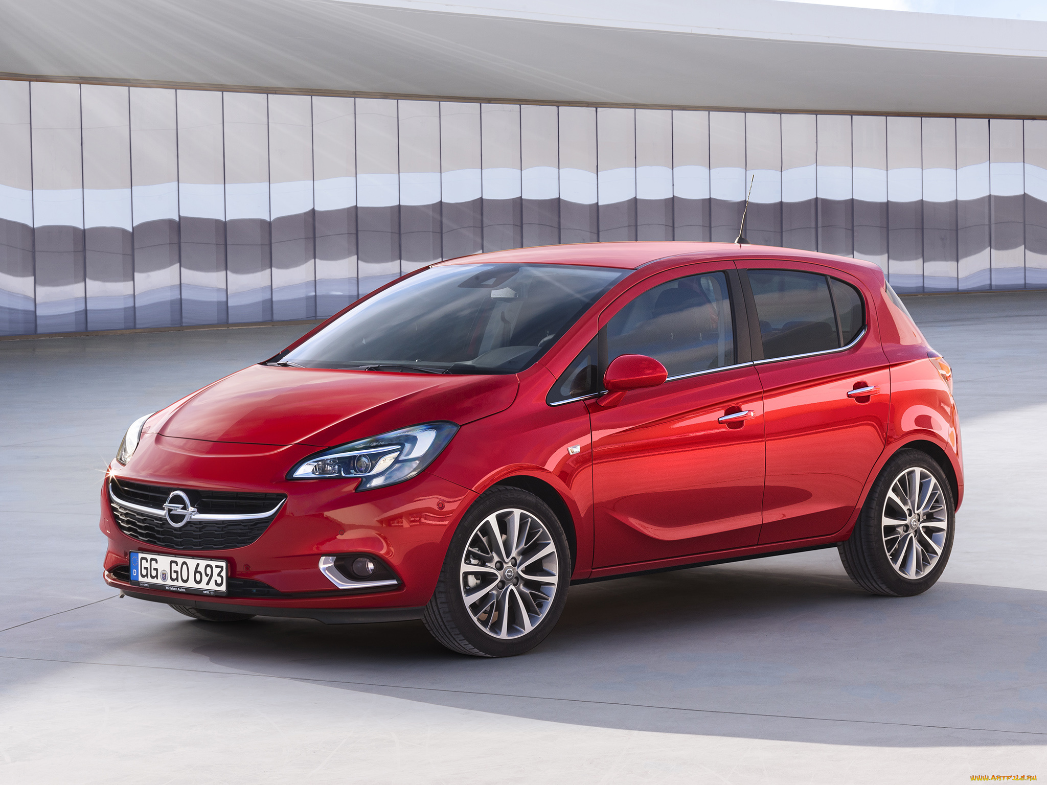 автомобили, opel, 5-door, corsa, красный, 2014г