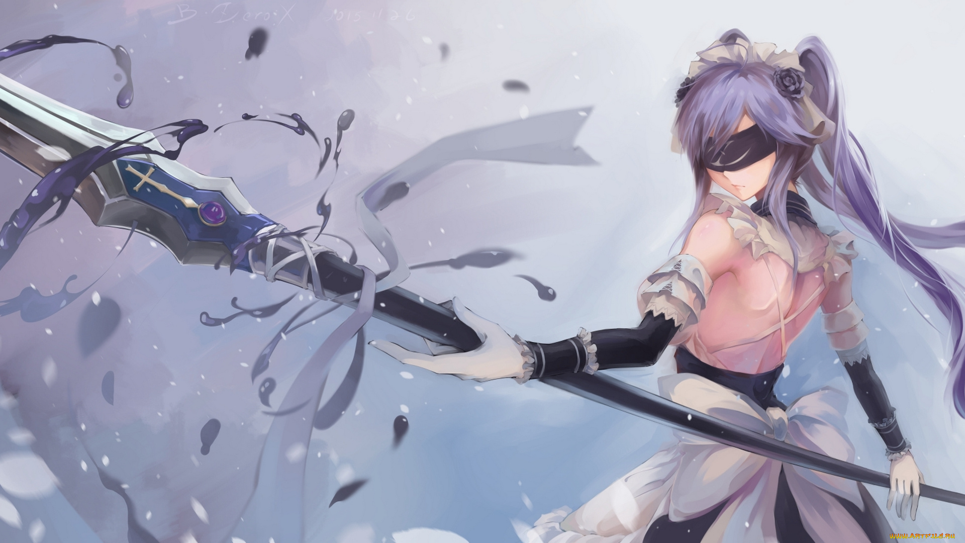 аниме, fate, stay, night, девушка, арт, копьё