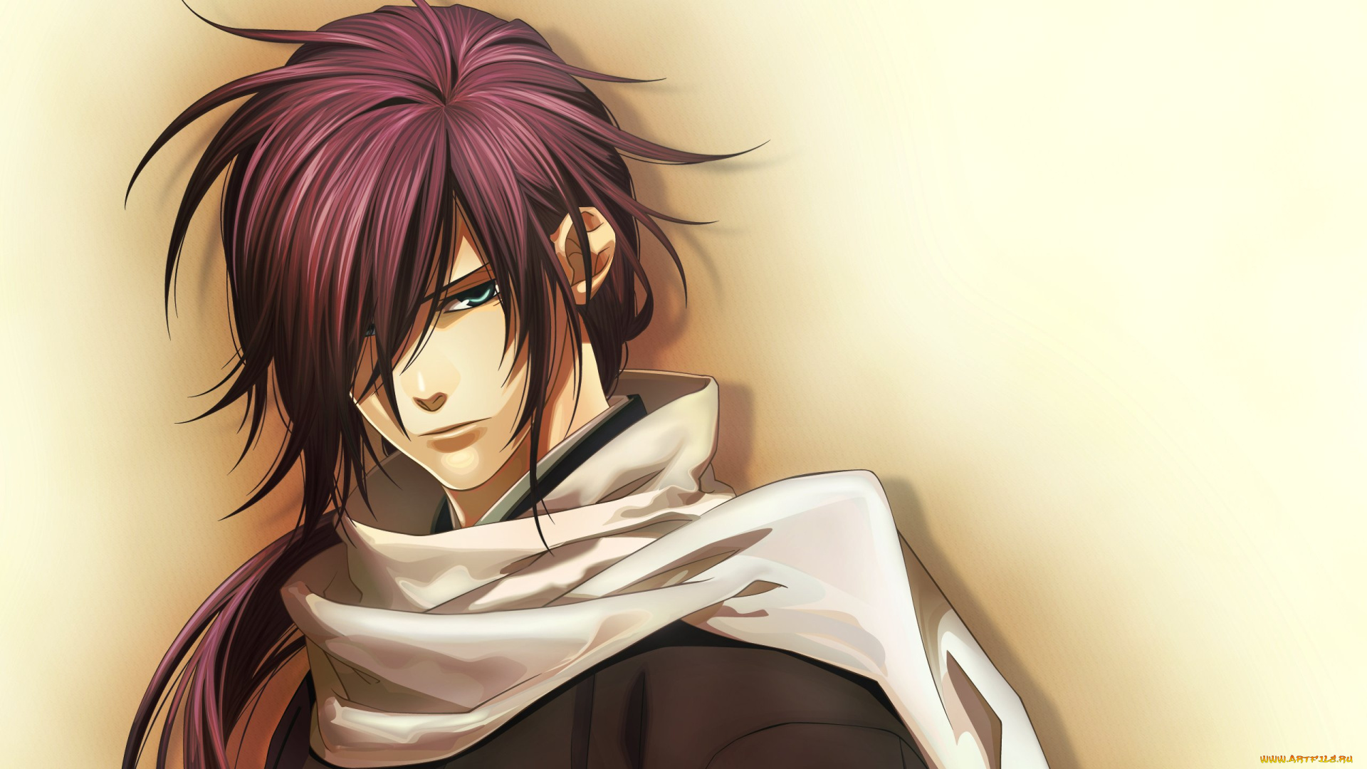 аниме, hakuoki, парень, фон, взгляд