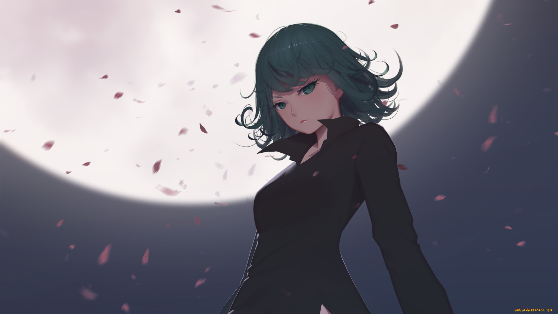 аниме, one, punch, man, onepunch, man, maredoro, tatsumaki, арт, луна, девушка, ??????, ?????