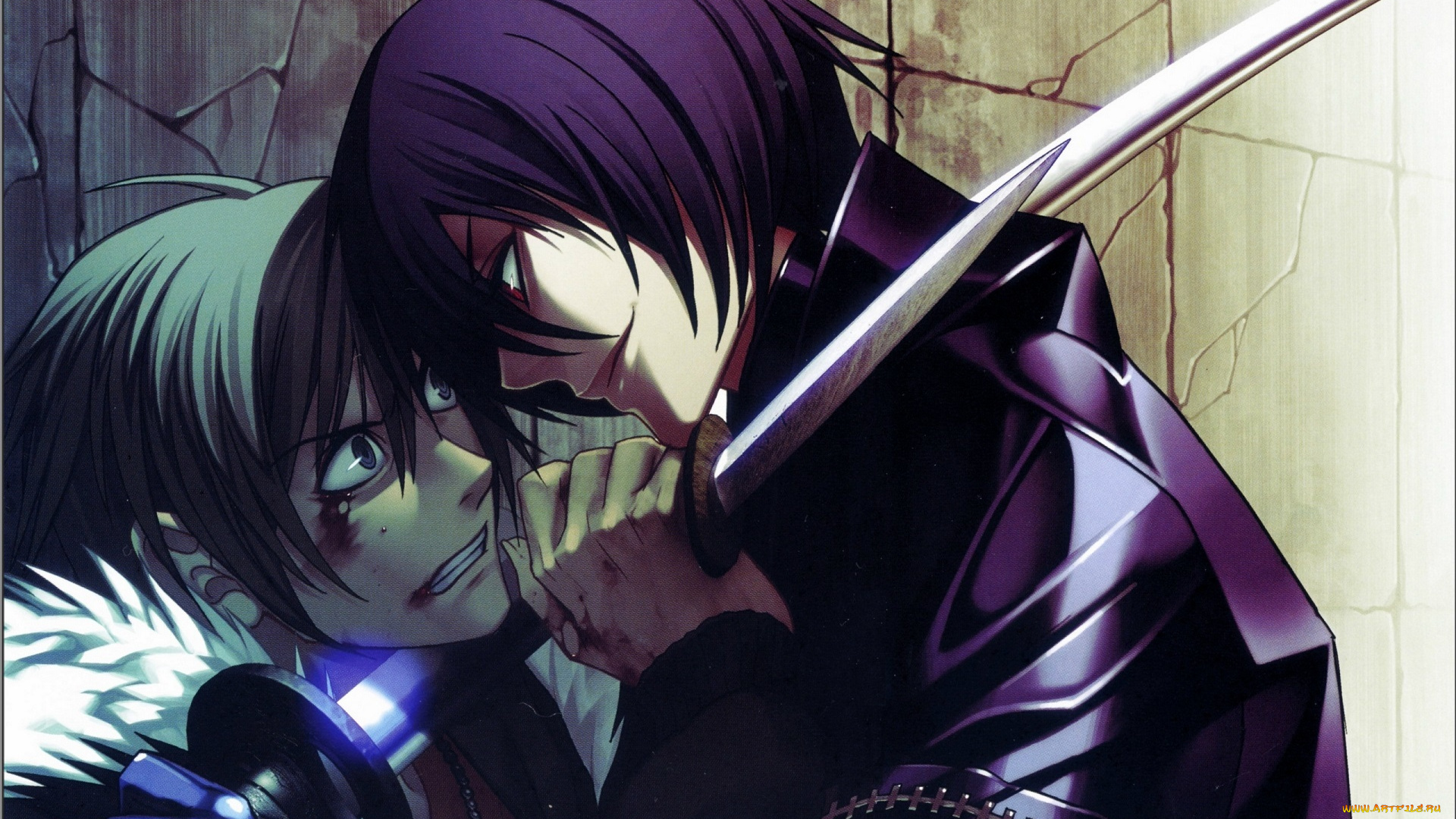 аниме, togainu, no, chi, меч, нож, манга, парни, кровь