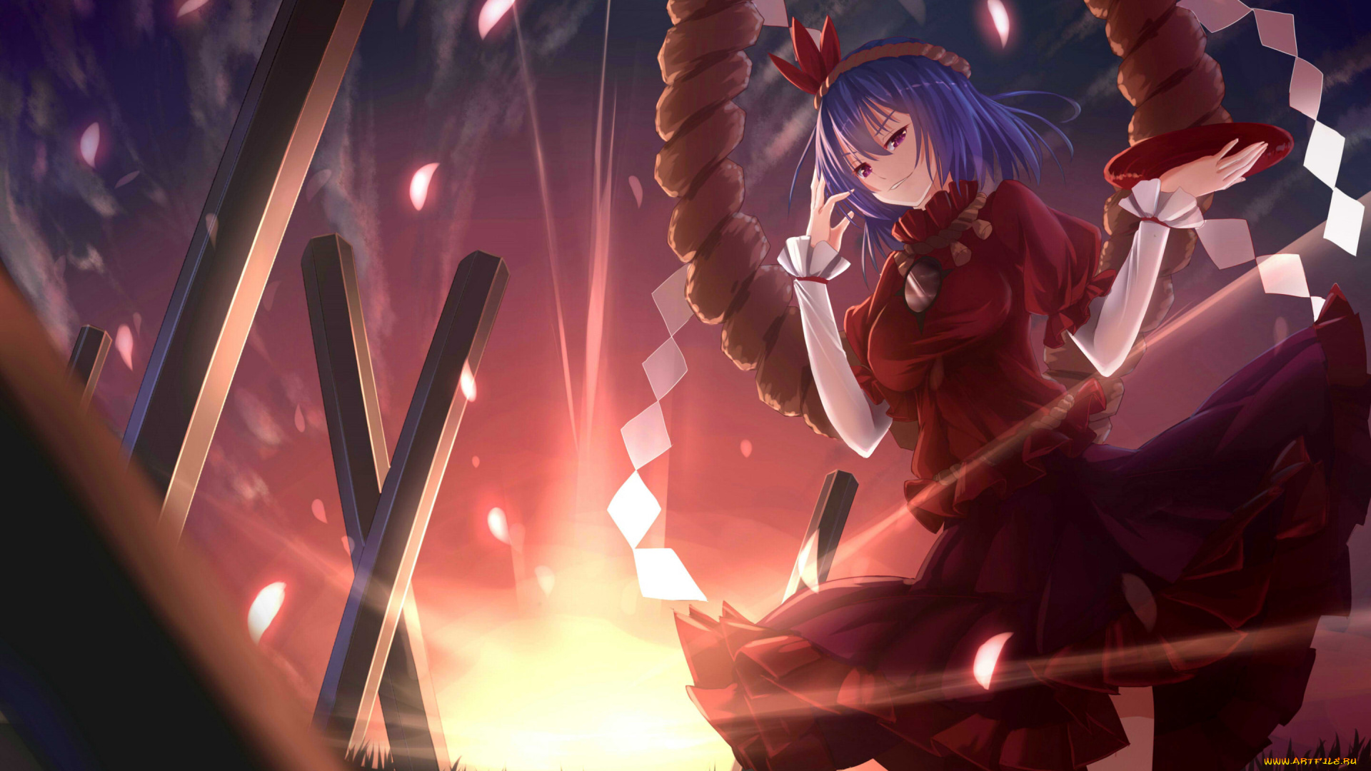 аниме, touhou, левушка, арт, bakanoe, yasaka, kanako