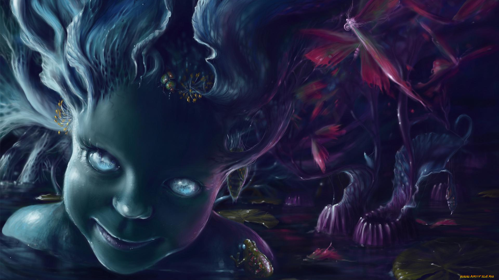 фэнтези, существа, девочка, существо, арт